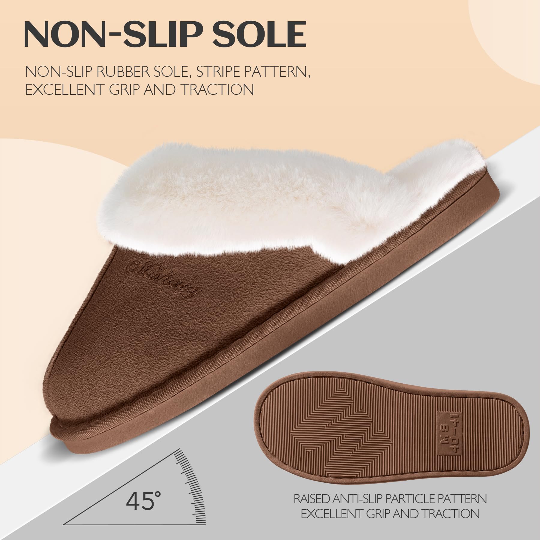 Women's Fluffy Memory Foam Slippers - Non-Slip Indoor/Outdoor House Shoes for Comfort & Warmth - Perfect for Home, Office, and Travel Use