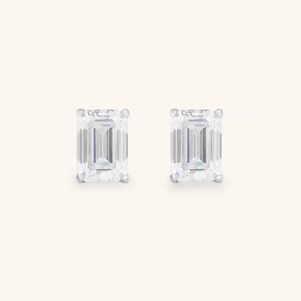 Classic Emerald Premium Moissanite Stud Earrings for Women - Elegant Green Gemstone Jewelry for Everyday Wear & Special Occasions
