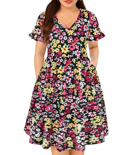 013-floral Black Red