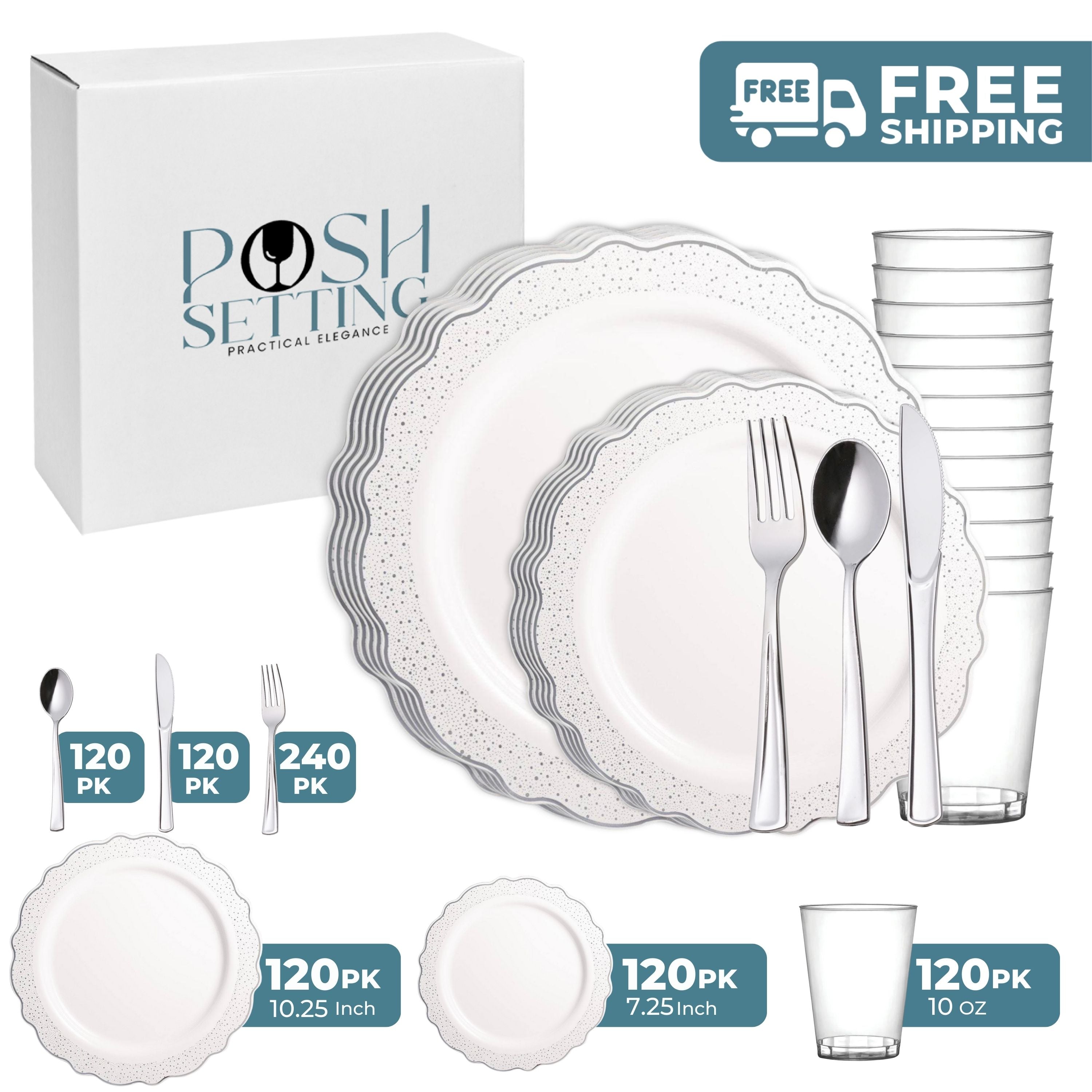 White and Silver Plastic Party Confetti Bundle - Perfect for Birthdays, Weddings & Celebrations