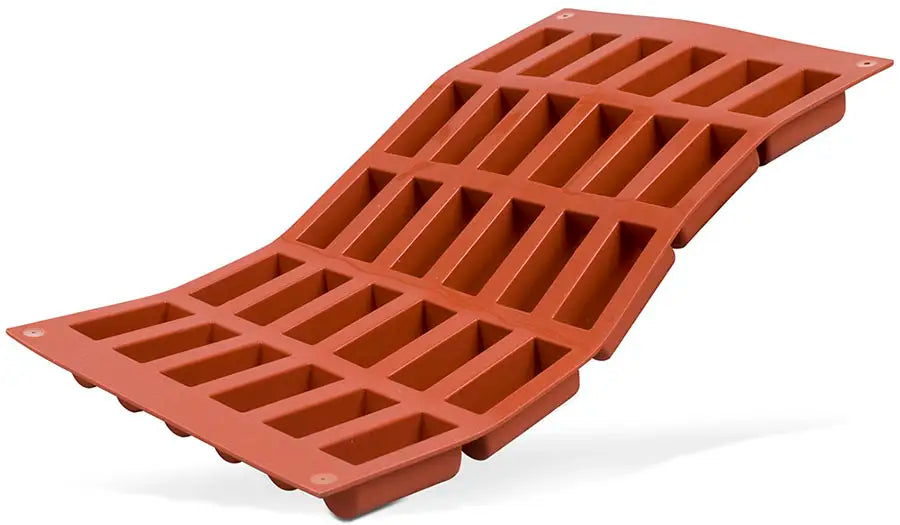 Non-Stick Orange Mini Buche Pan with 30 Cavities - Perfect for Baking Christmas Log Cakes, Cupcakes, and Mini Desserts