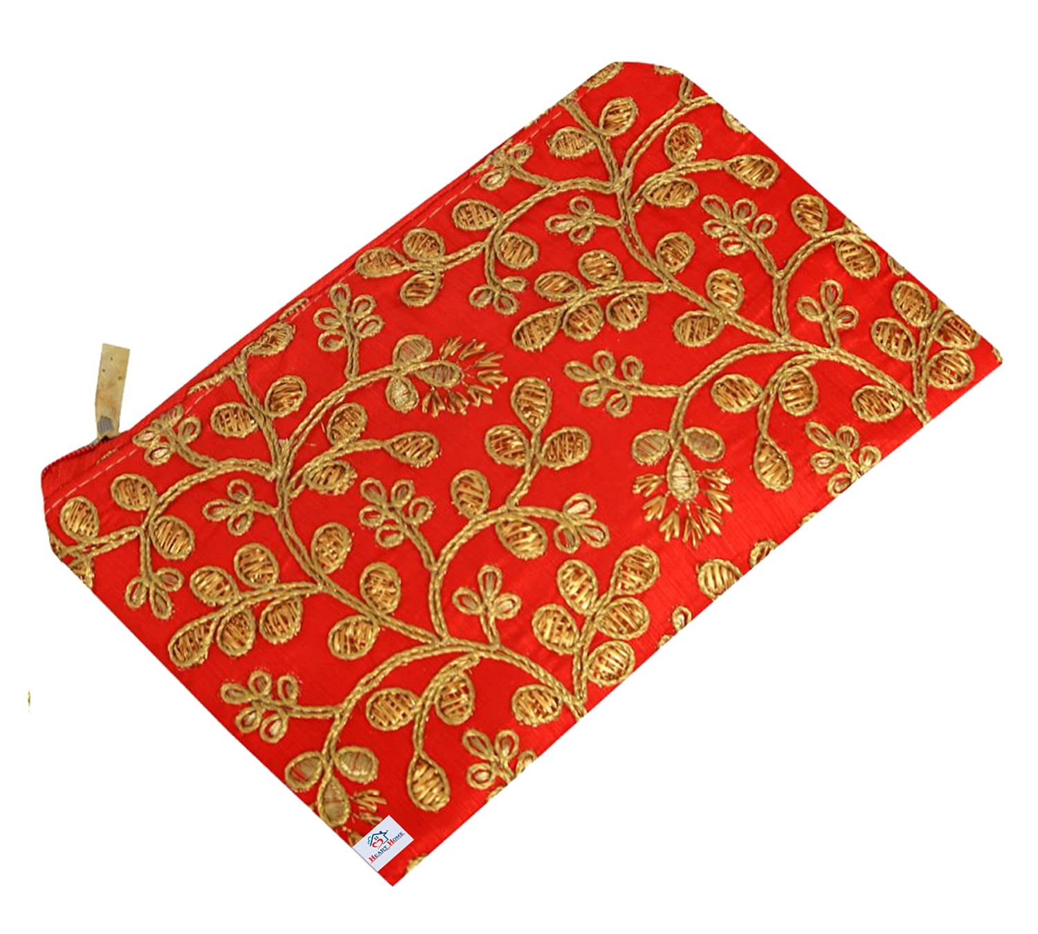 Elegant Heart-Shaped Embroidery Women's Hand Purse Wallet - Perfect for Parties, Weddings & Date Nights (Red) | HS39HEARTH022020 | Ideal Gift for Valentine's Day, Anniversaries & Special Occasions