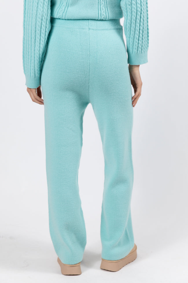 Cozy Mint Green Sweater Lounge Pants for Women - Soft Fleece Winter Sleepwear & Casual Home Pants - Perfect for Relaxing, Lounging and Yoga
