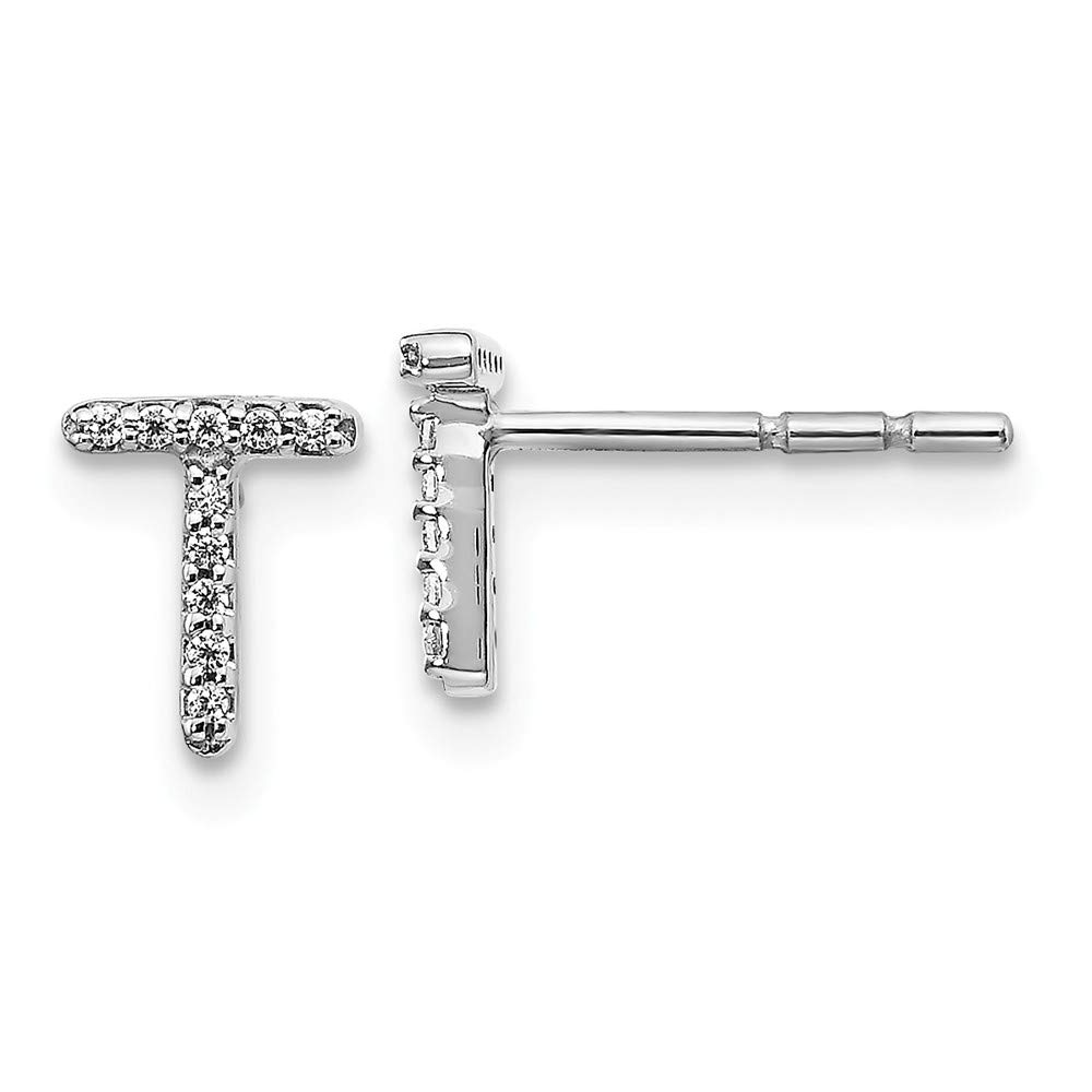 14K White Gold Diamond Initial Letter 