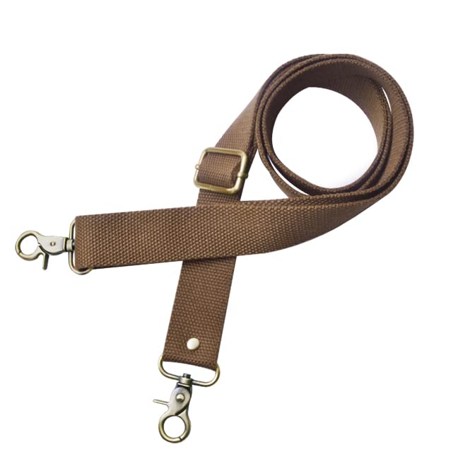 Wento 1pc 31''-57'' Adjustable Brown Canvas Crossbody Shoulder Strap - Replacement Purse Strap for Handbags, Totes & Messenger Bags - Perfect for Travel, Shopping & Everyday Use (Brown, WTD34)