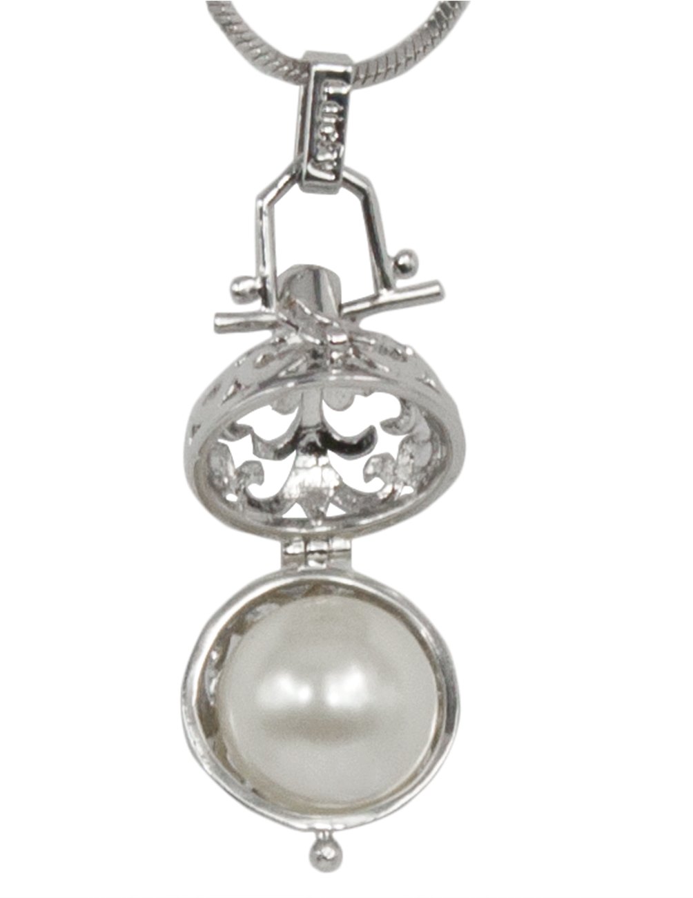 Elegant Simulated Pearl Ball Cage Pendant Necklace for Women - Perfect for Weddings, Parties & Everyday Wear