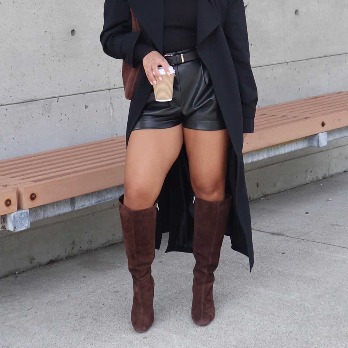 GYRA Wide Calf Boots in Dark Brown Suede – Comfortable & Stylish Knee-High Boots for Women – Perfect for Fall, Winter & Casual Outfits