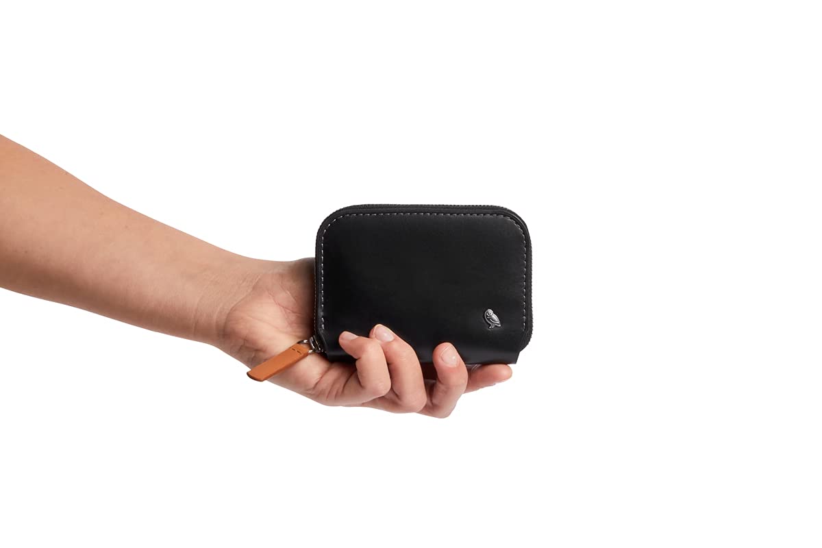 Bellroy Folio Mini Slim RFID Blocking Wallet with Coin Pouch - Premium Leather Minimalist Card Holder for Men & Women - Perfect for Travel, Business & Everyday Carry (Black)