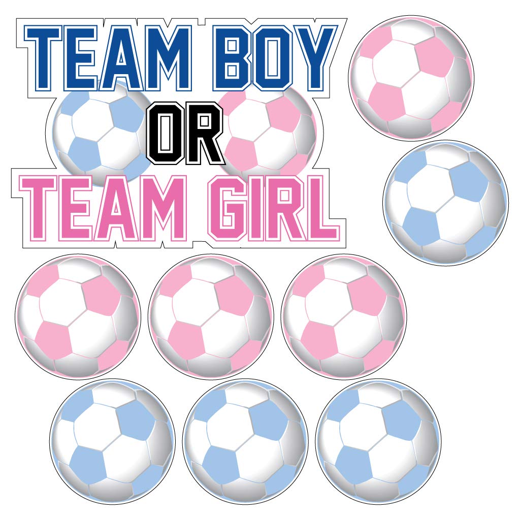 VictoryStore Gender Reveal Soccer Decorations - 9-Piece Team Boy or Team Girl Yard Sign Set with Stakes | Perfect for Baby Shower, Gender Reveal Party & Outdoor Decor