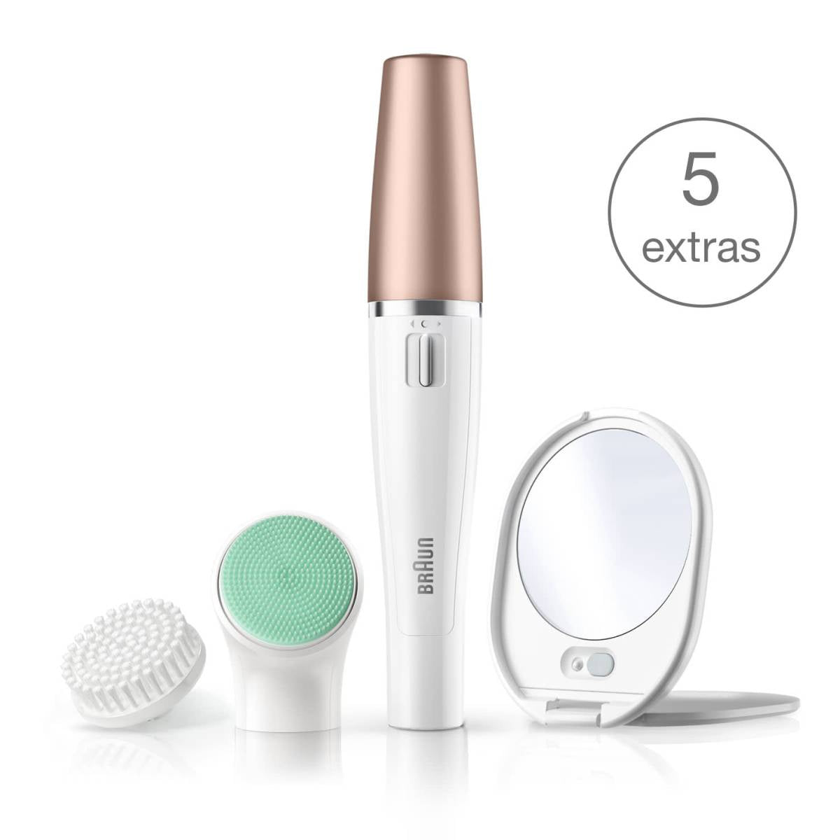 Braun Face Spa 851v Facial Cleansing & Massage Device - Deep Pore Cleaner for Glowing Skin | At-Home Skincare Routine & Spa Treatment