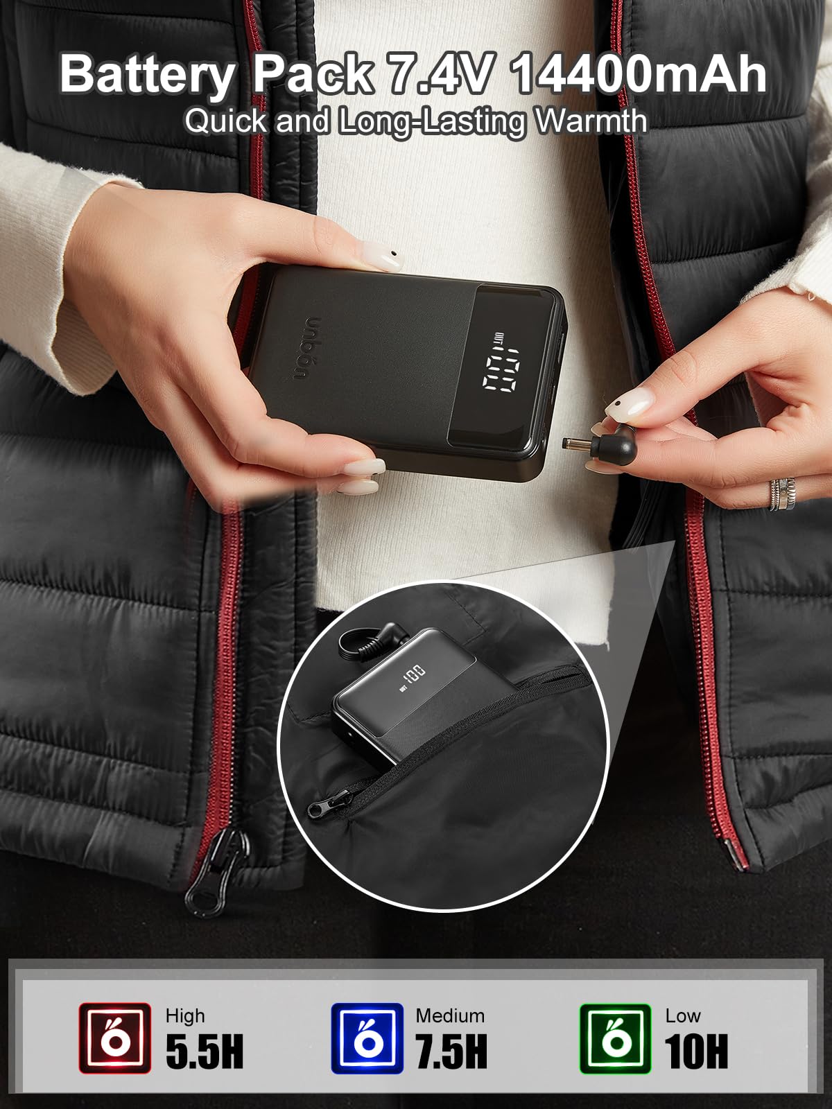 Rechargeable Heated Vest for Men & Women - Battery-Powered Winter Jacket with USB Heating - Perfect for Outdoor Activities, Hiking & Cold Weather