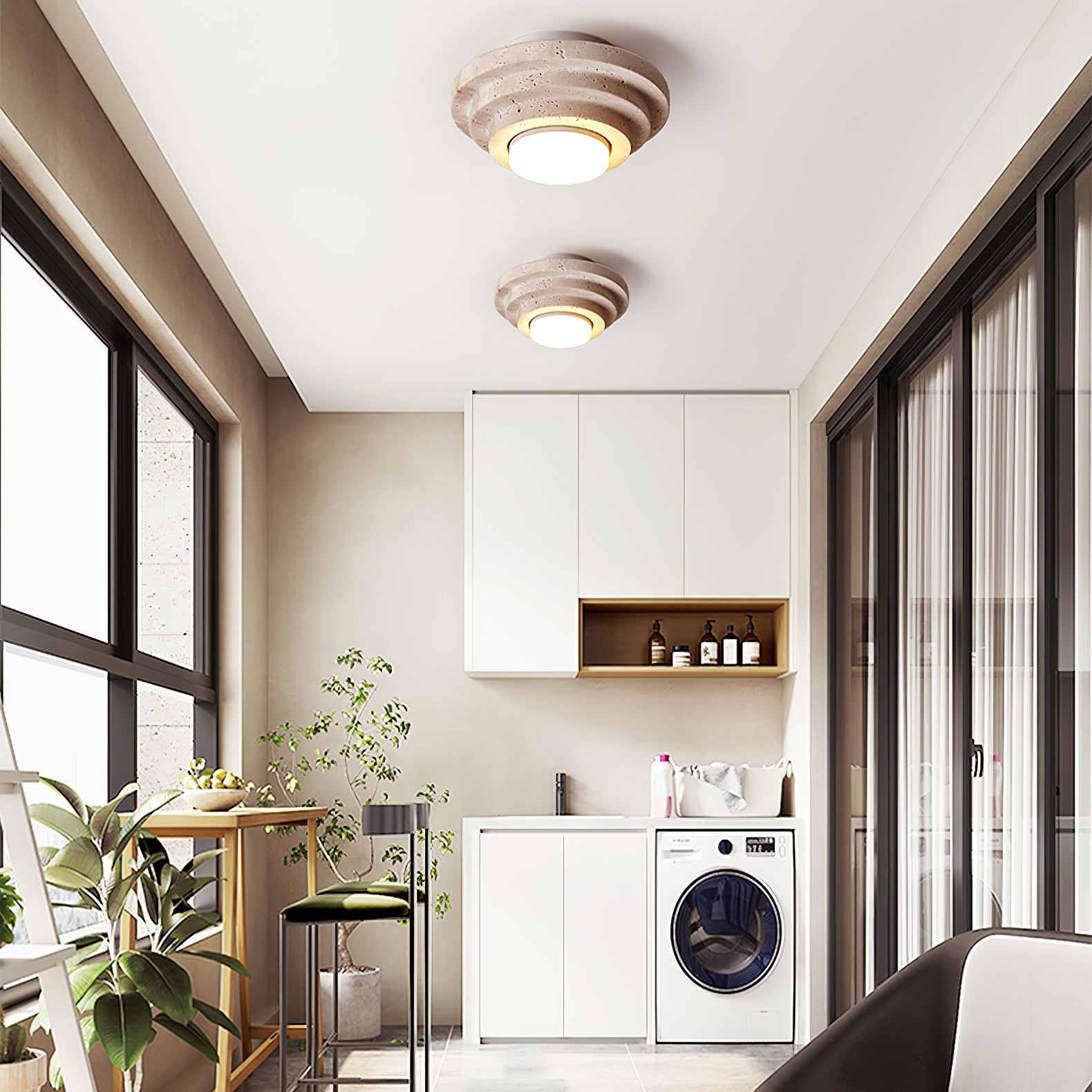 Modern Aperture Ceiling Lamp - Adjustable Brightness LED Flush Mount Light for Living Room, Bedroom, Kitchen - Energy Efficient Home Lighting Fixture for Indoor Spaces