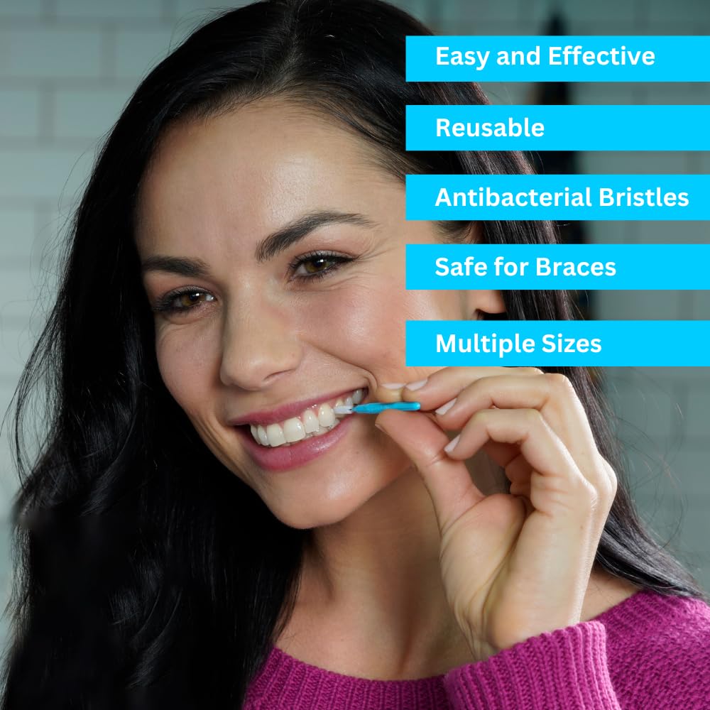 Piksters Interdental Brushes Size 1 - Ultra Soft Bristle Dental Picks for Tight Teeth Gaps, Plaque Removal & Braces Care (40 Pack) | Perfect for Travel, Daily Oral Hygiene & Orthodontic Maintenance