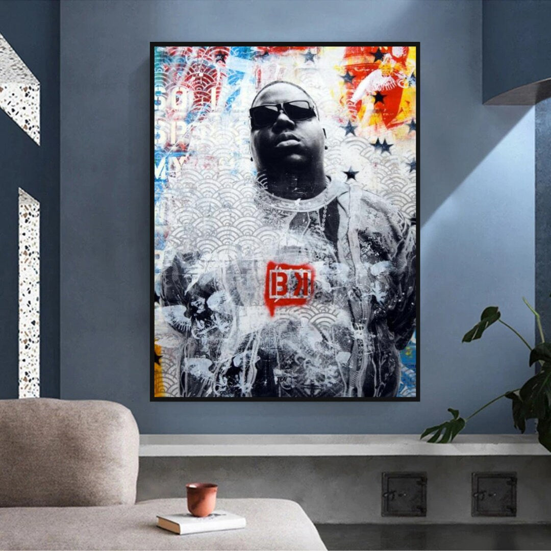 Biggie Smalls Canvas Wall Art - Official Rapper Merchandise Poster - Perfect for Hip Hop Fans, Music Room Decor & Urban Home Wall Art