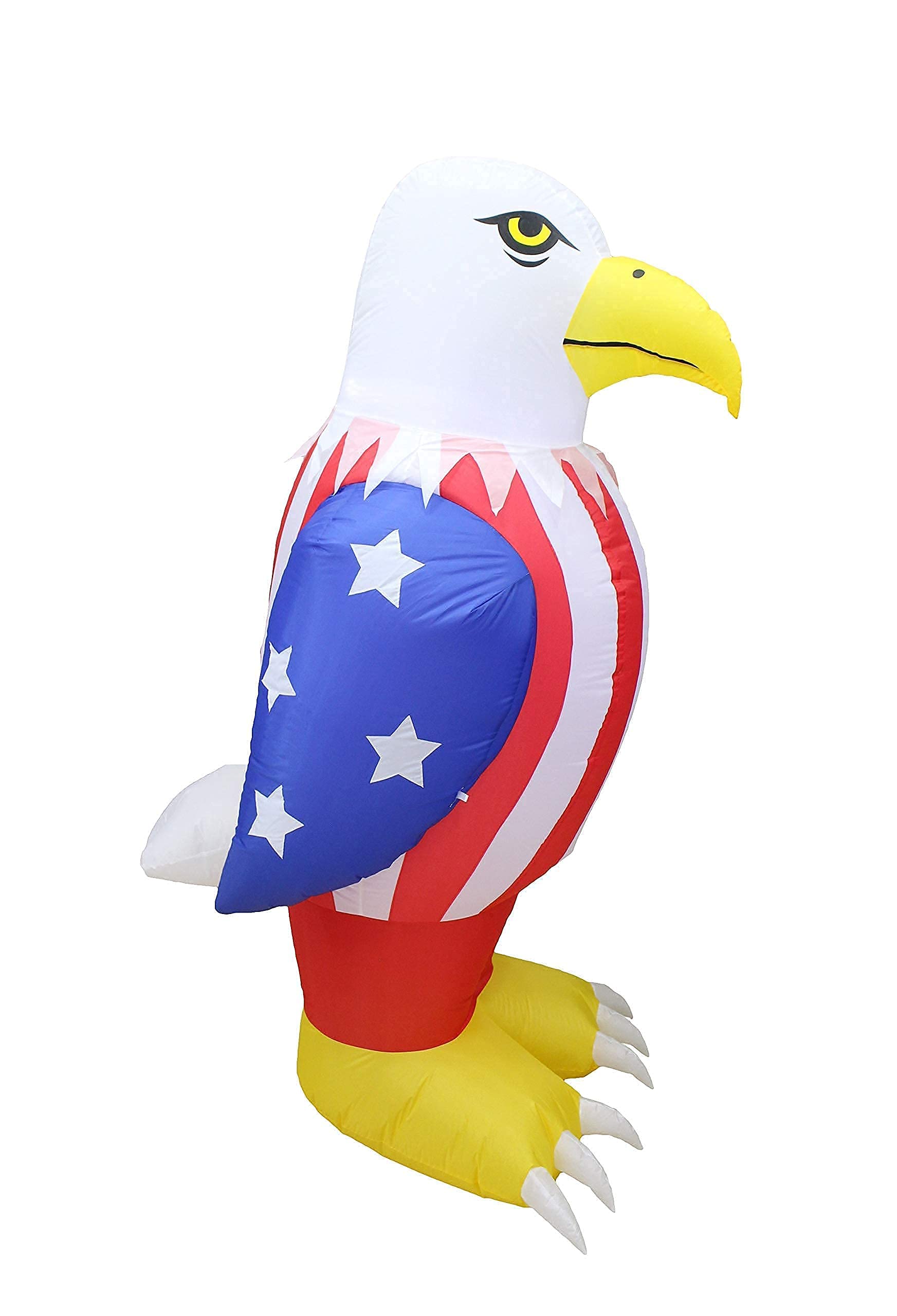 4ft Inflatable Happy Birthday Cupcake & 6ft Patriotic Inflatable Bald Eagle with Lights - 2-Piece Party Decorations Bundle for Birthday Celebrations and 4th of July Events - Perfect for Outdoor Decor, Backyard Parties, and National Holiday Festivities