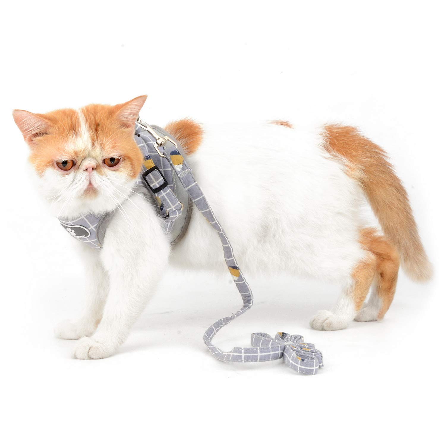 Zunea Escape Proof Cat & Small Dog Harness with Leash - Adjustable No-Pull Reflective Vest for Kittens, Puppies, Chihuahuas (Gray XS) - Perfect for Safe Outdoor Walks, Park Adventures & Training Sessions