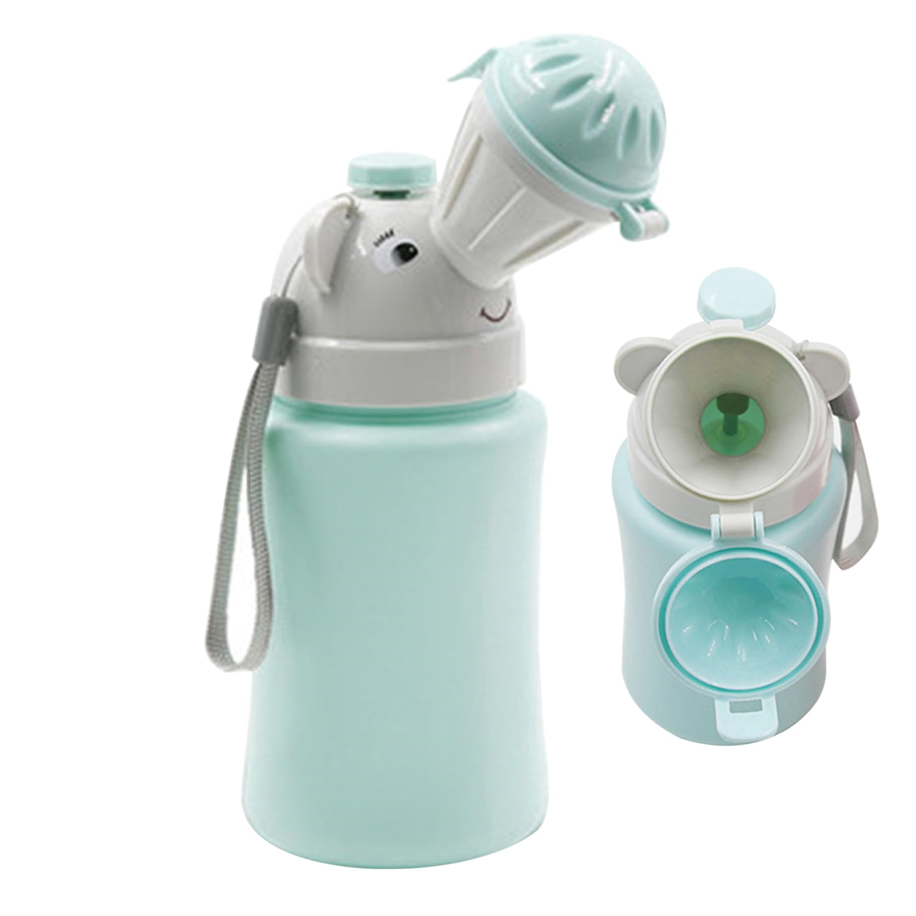 Portable Travel Potty for Toddlers - Kids Toilet Trainer for Boys & Girls - Compact Folding Baby Pee Bottle for Car, Camping & Road Trips - Ideal for Travel, Outdoor Adventures & Emergency Use (Blue)