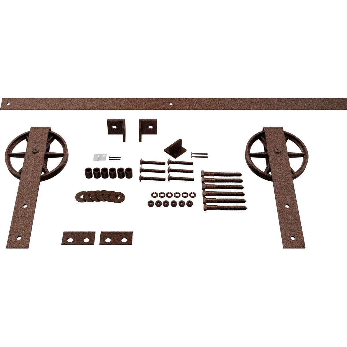 GB600148HWCV Premium Wagon Wheel Strap Barn Door Hardware Kit - 1 3/4