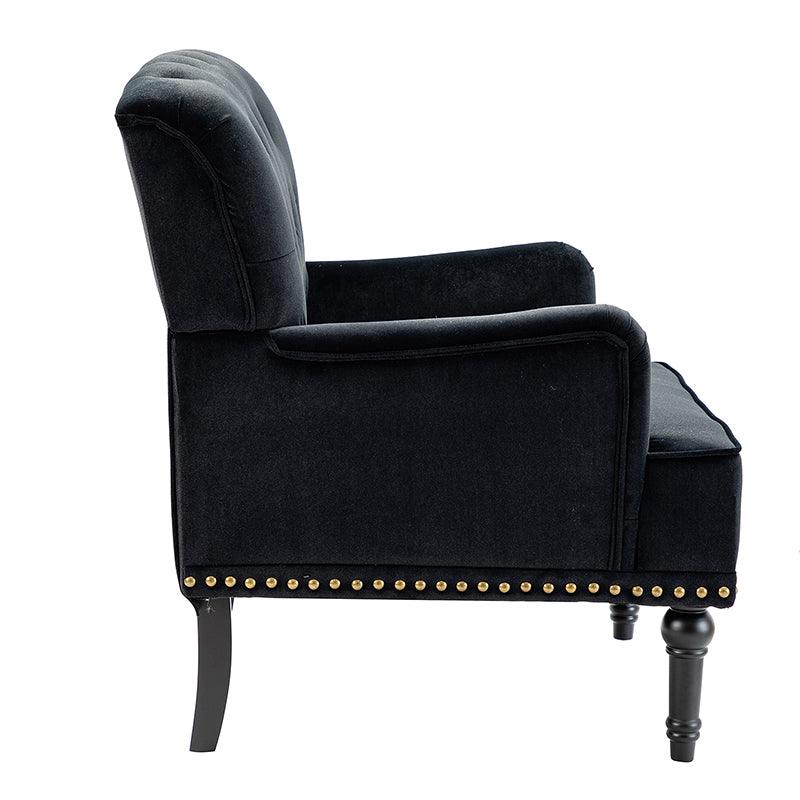 Luxury Constantino Velvet Armchair - Modern Upholstered Accent Chair for Living Room, Bedroom & Office - Soft Velvet Fabric with Sturdy Wooden Legs - Perfect for Home Decor, Relaxing & Reading