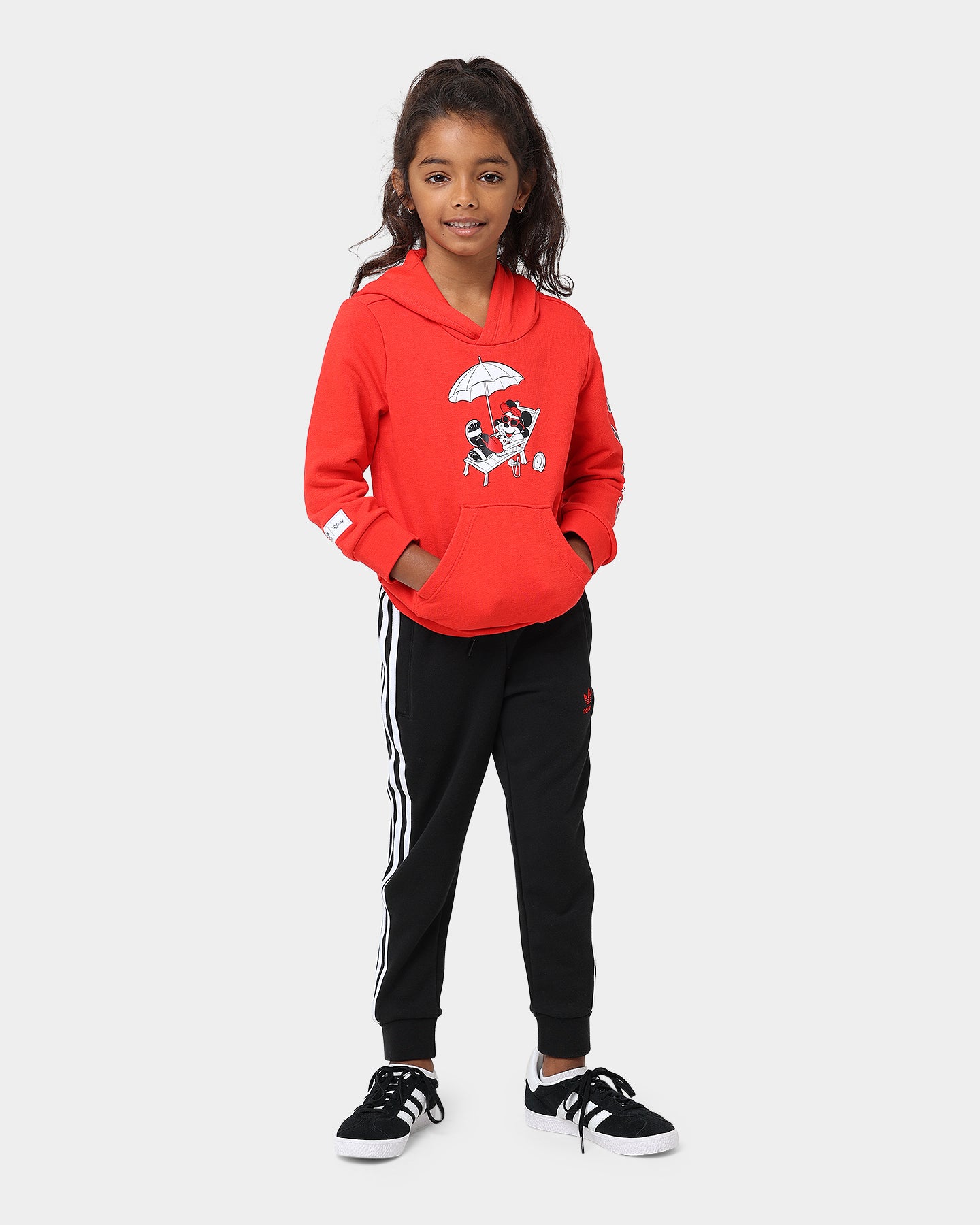 Adidas Kids' Mickey & Friends Hooded Sweatshirt Set - Vivid Red | Disney Character Apparel for Boys & Girls | Perfect for Playdates, School & Family Outings