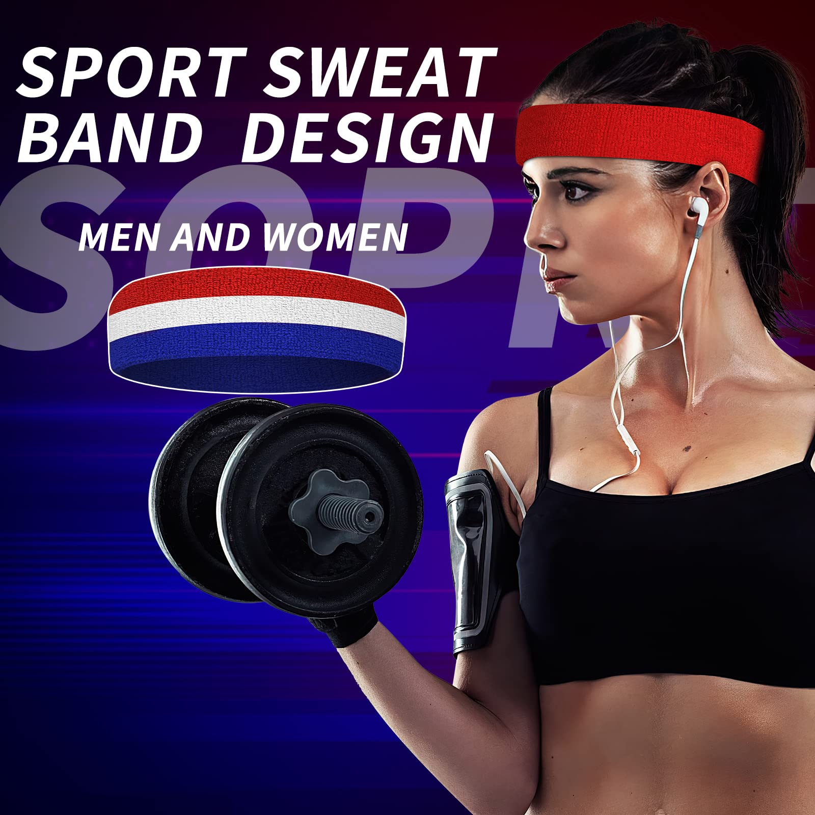 ChezMax 6PCS Moisture Wicking Headbands & Sweatbands for Men - Breathable Sports Headwear for Tennis, Basketball, Running, Gym & Workout - Stay Cool & Dry During Intense Exercise