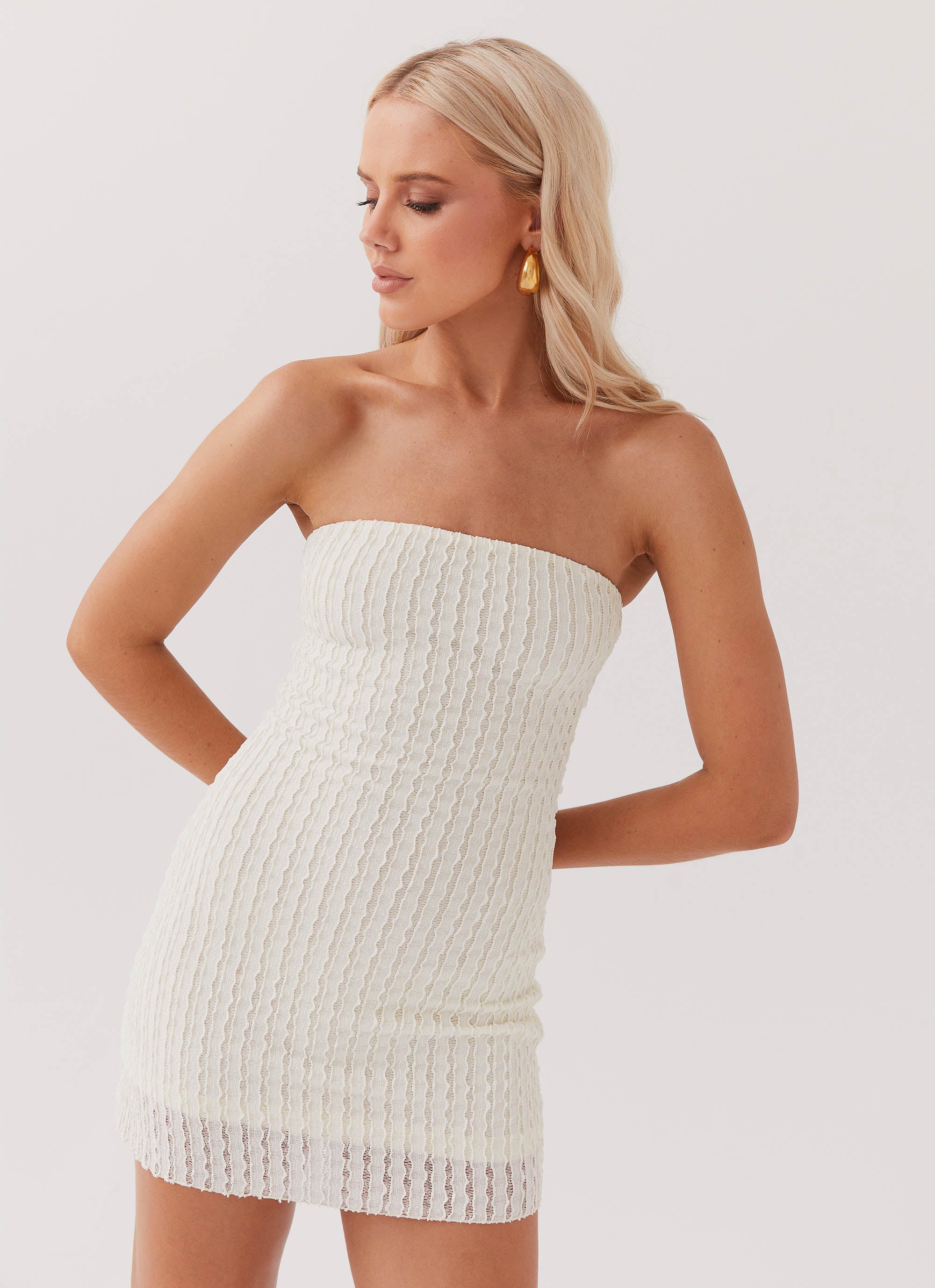 Calm Waters Knit Mini Dress in Cream - Soft & Stylish Women's Summer Dress for Beach, Date Night & Casual Outings