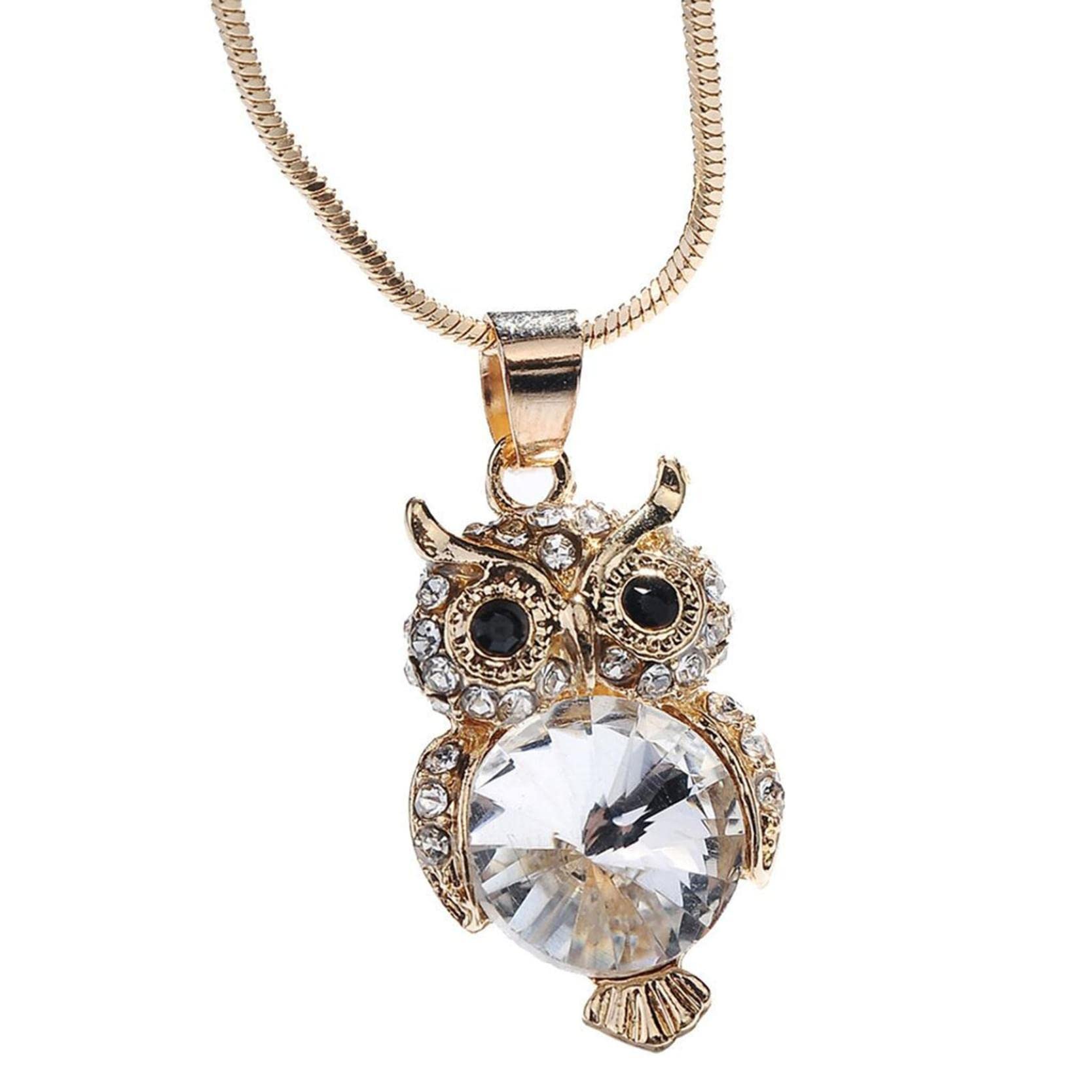 Owl Pendant Necklace for Women - Cute Elephant Charm Bohemian Vintage Jewelry, Sweater Chain Romantic Gift for Her, Perfect for Casual Wear & Special Occasions
