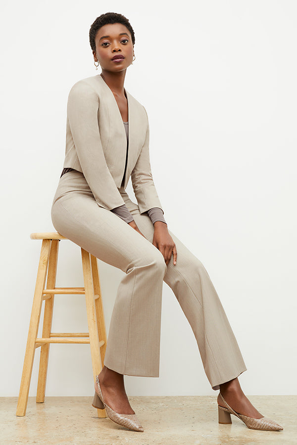 Horton Pant - Washable Wool Twill Pants for Men & Women | Natural Melange Color | Comfortable Office Wear & Casual Outfits