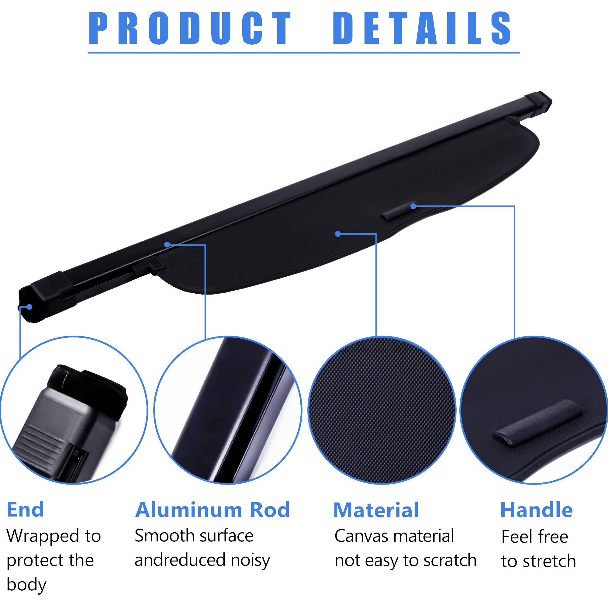 AUXKO Retractable Cargo Cover for Honda CRV 2023-2025 (Including Hybrid) - Trunk Luggage Security Shade, Privacy Screen for CR-V 2023 2024 2025 Models - Anti-Peeping Protection for Your Valuables | Perfect for Road Trips, Shopping & Outdoor Adventures