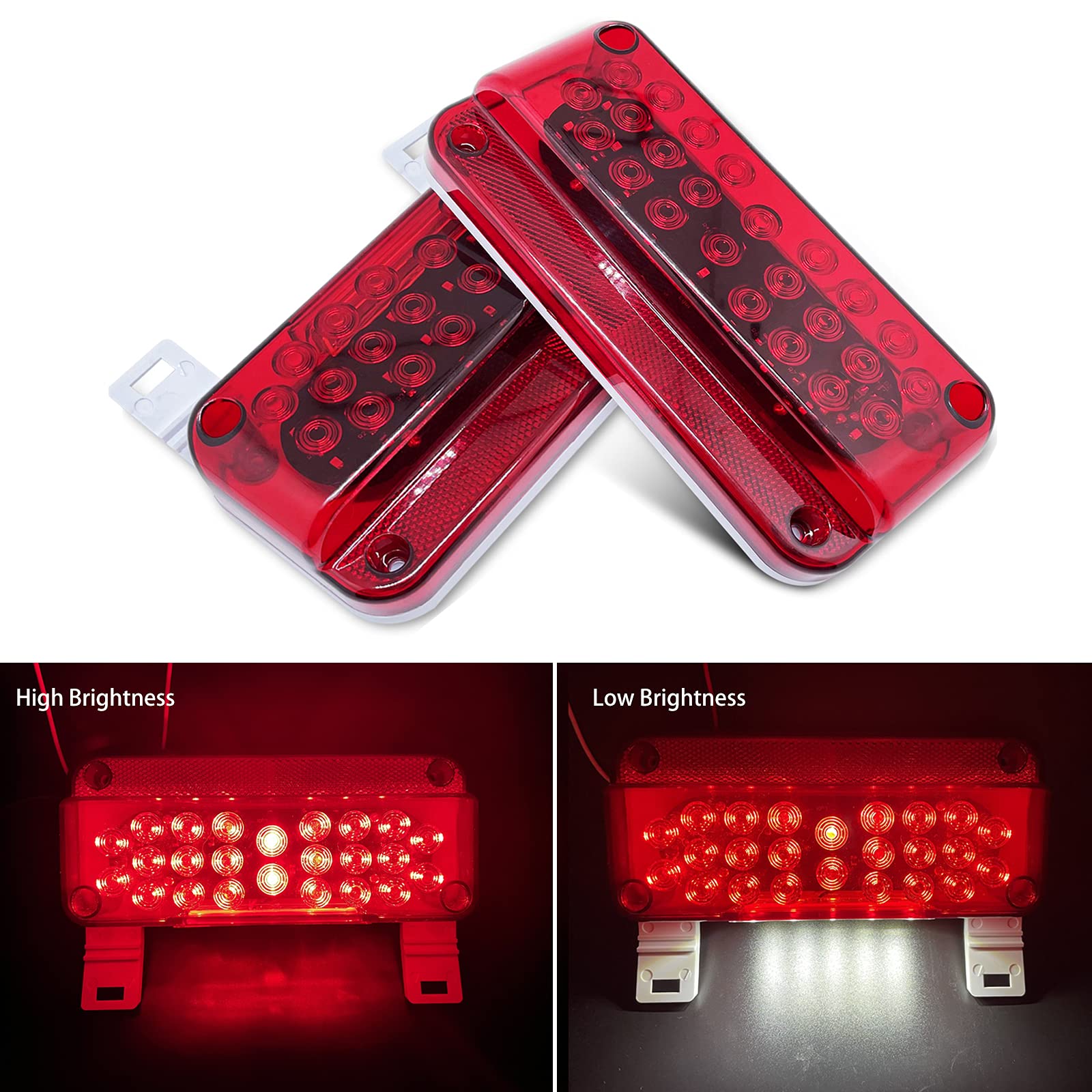 LIMICAR RV LED Tail Lights - 53 Red Brake & White License Lights for Campers & Trailers