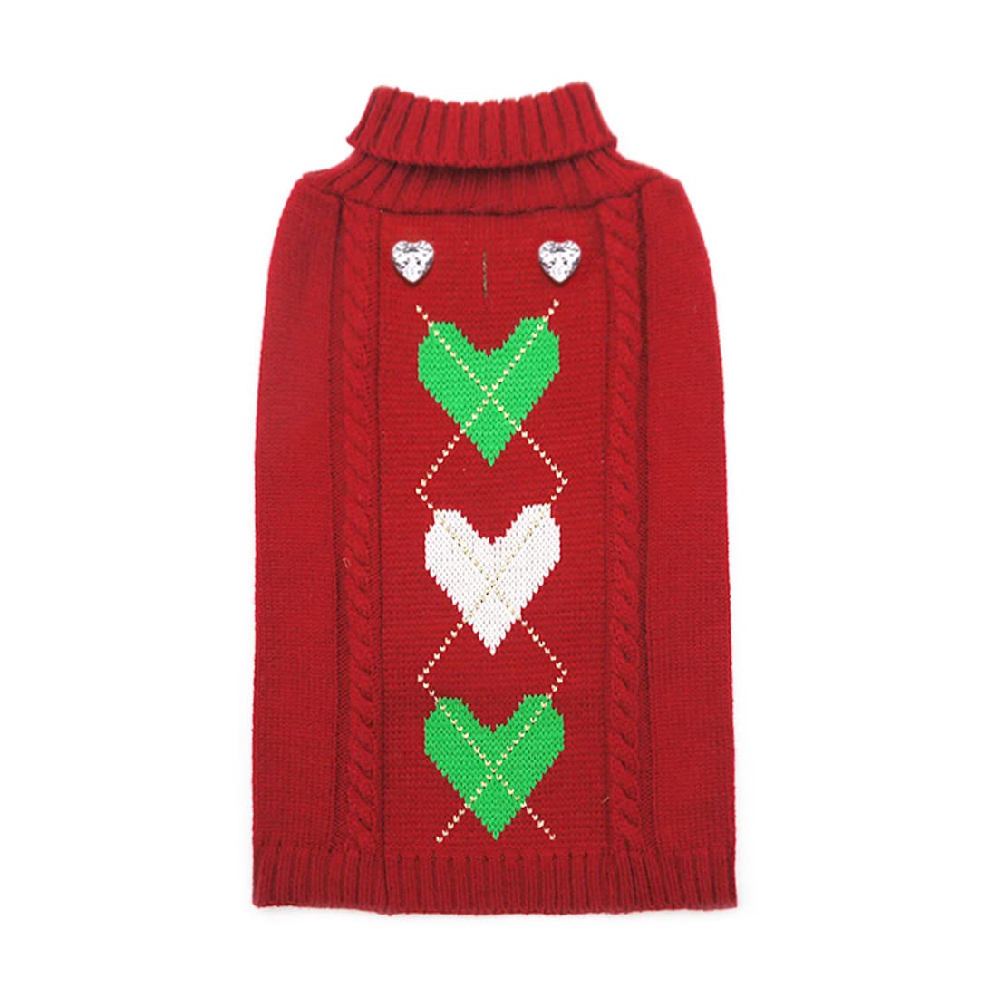 KYEESE Valentine's Day Dog Sweater - Cozy Knit Pullover with Turtleneck & Leash Hole for Small Dogs | Perfect for Winter Walks & Holiday Pet Outfits
