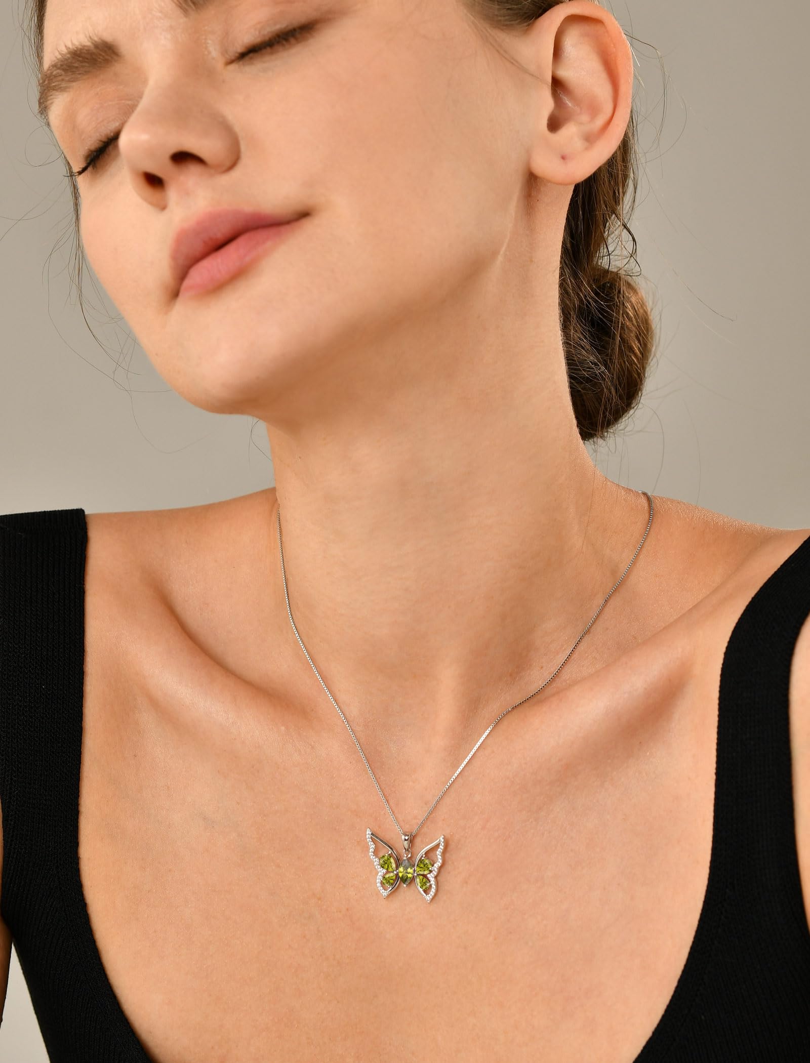925 Sterling Silver Butterfly Necklace for Women - Elegant Birthstone Pendant Jewelry | Perfect Gift for Birthday, Anniversary & Special Occasions