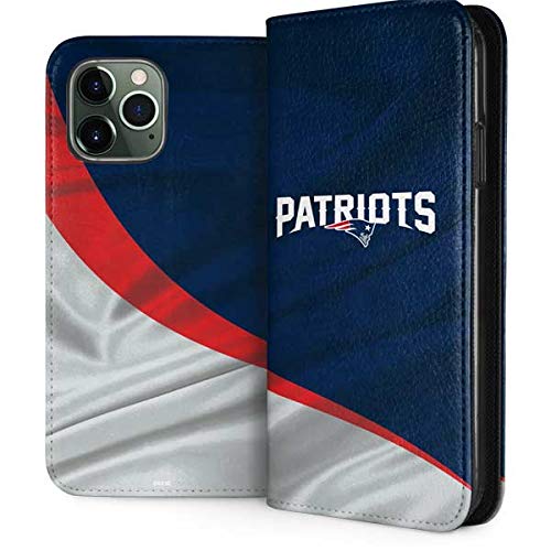 Officially Licensed NFL New England Patriots Faux-Leather Wallet Phone Case for iPhone 12 Pro Max - Slim Protective Cover with Card Slots - Perfect for Football Fans & Everyday Use