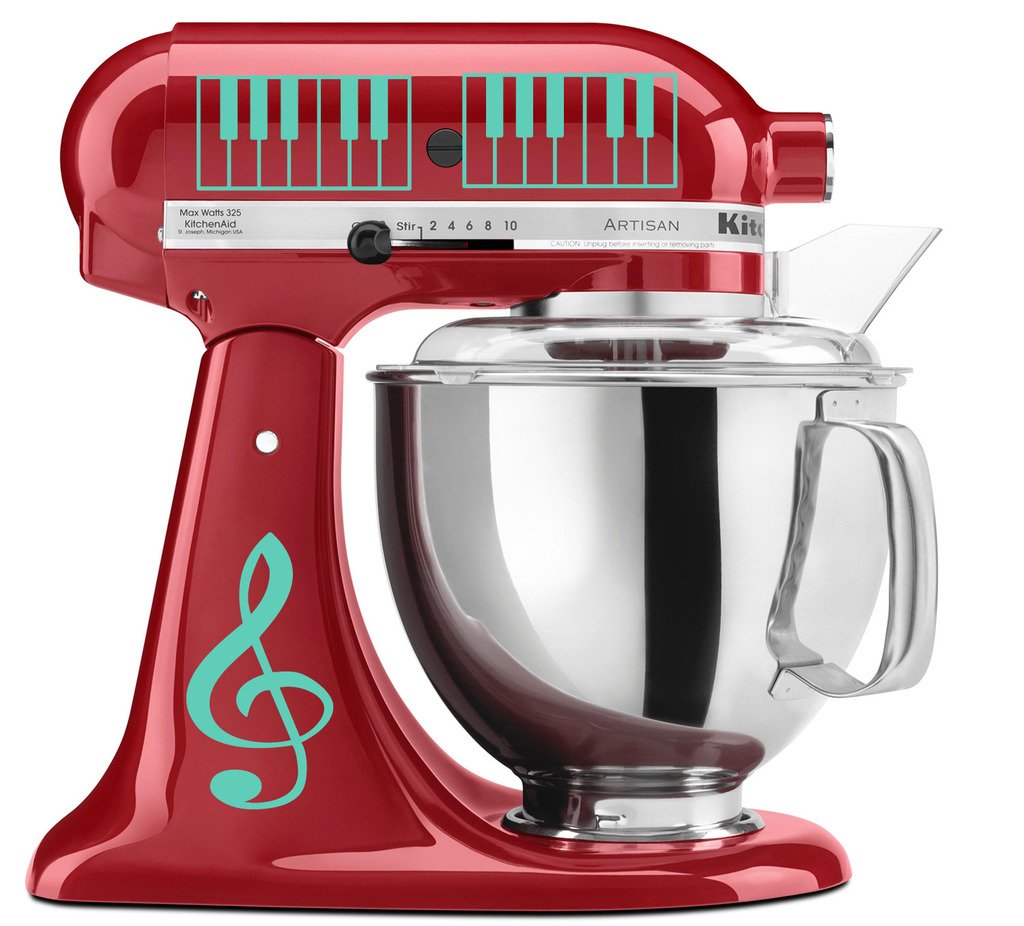 Treble Clef & Piano Keys Vinyl Decal Set for KitchenAid Mixers - Music Lover's Decorative Stickers - Perfect for Baking Enthusiasts & Home Decor