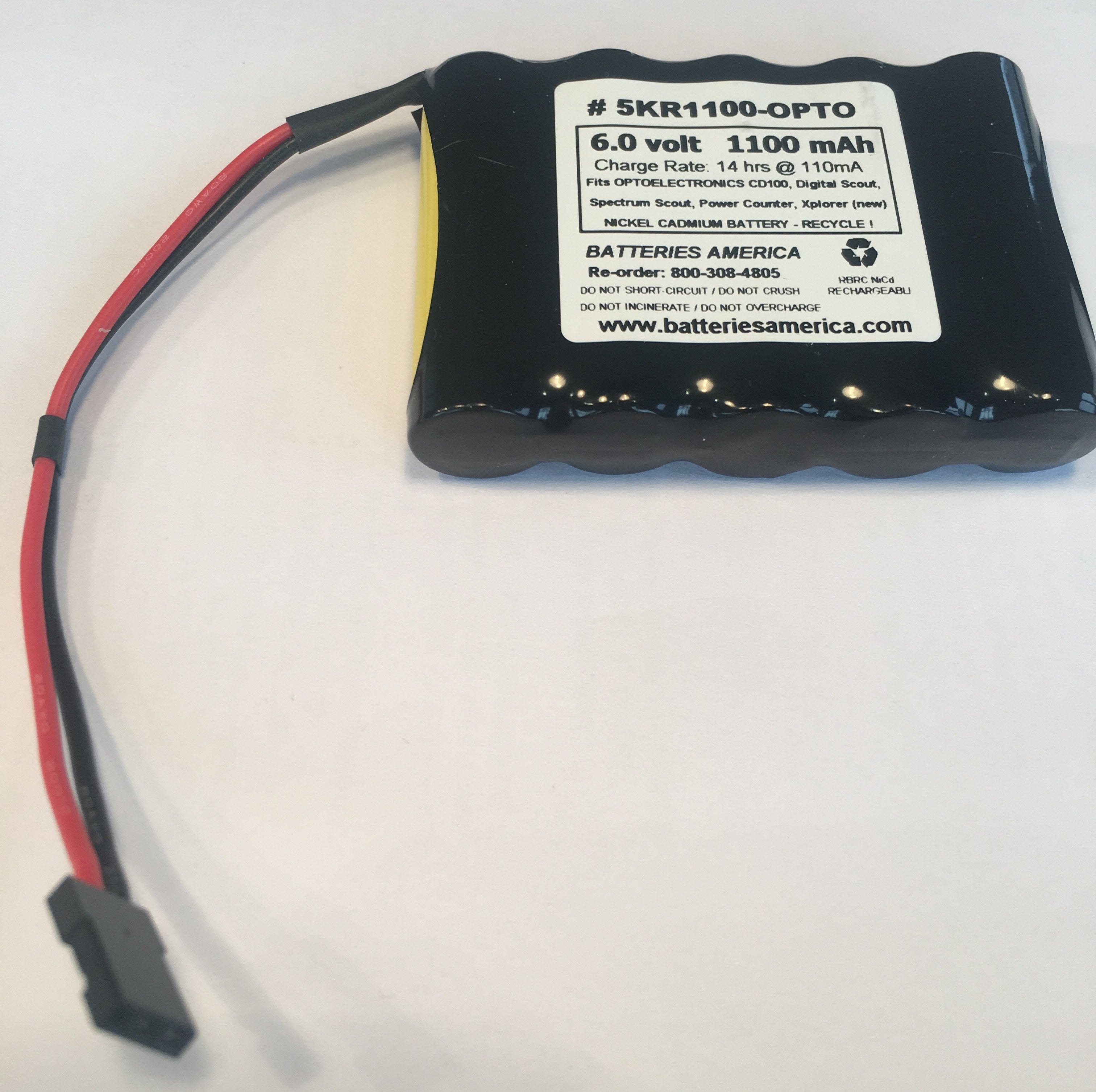 6V Rechargeable Battery Pack for Optoelectronics Spectrum Scout, Digital Scout, CD100, Xplorer & Power Counter - Replacement Power Supply for Scientific Instruments & Field Equipment