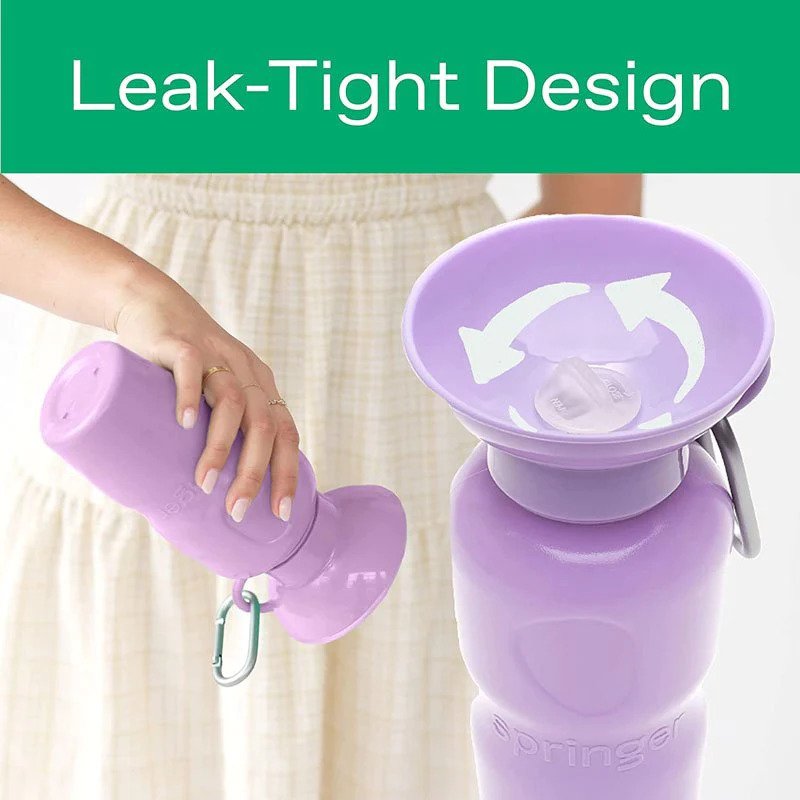 Portable Dog Water Bottle for Travel & Outdoor - Leak-Proof Pet Water Dispenser with Foldable Bowl - Perfect for Hiking, Walking, and Car Rides