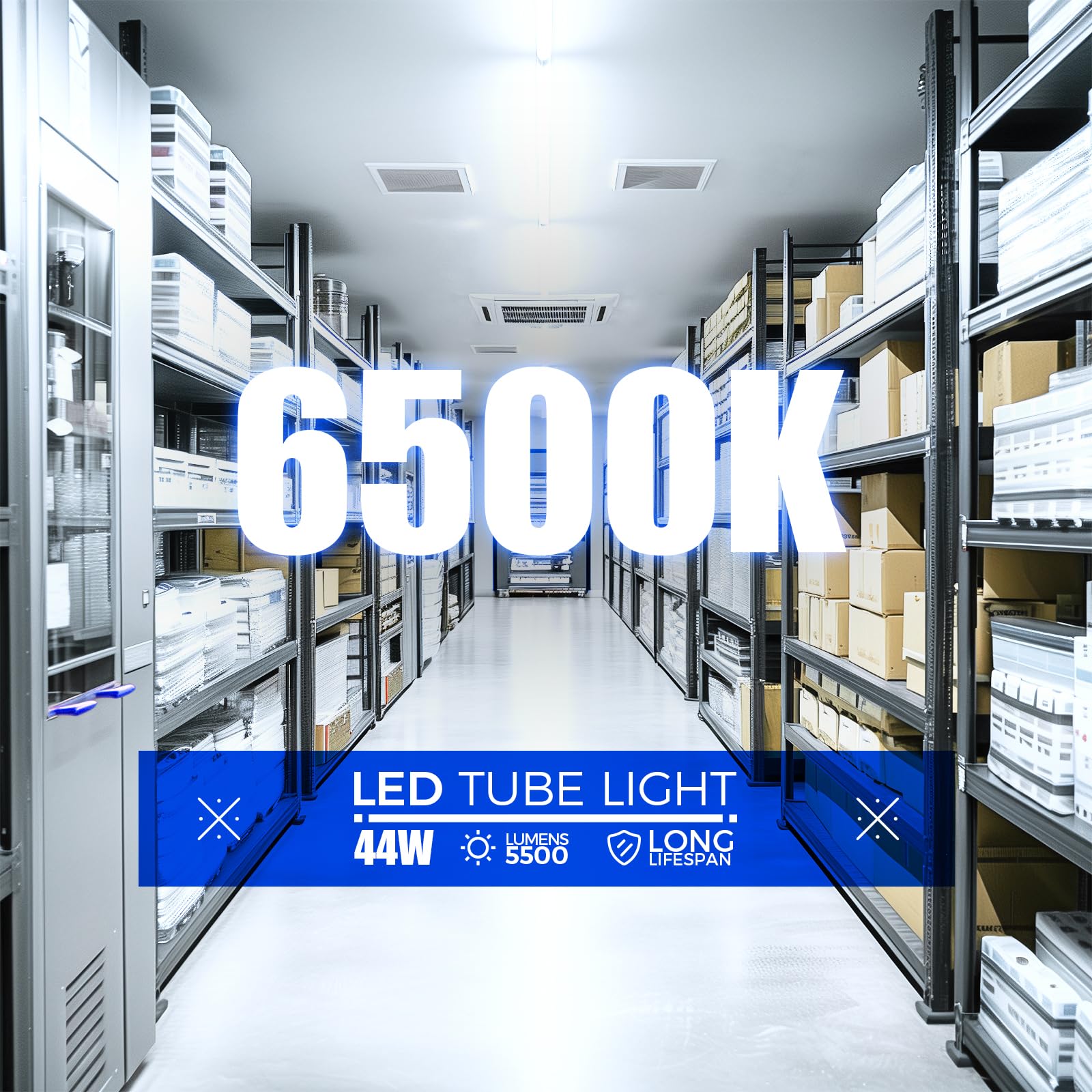 Barrina 8 Foot LED Bulbs - 44W 5500lm 6500K Super Bright T8 T10 T12 LED Tube Lights with Clear Cover, FA8 Single Pin - Energy Efficient Replacement for Fluorescent Lights (Pack of 12) - Perfect for Warehouses, Garages, and Commercial Lighting