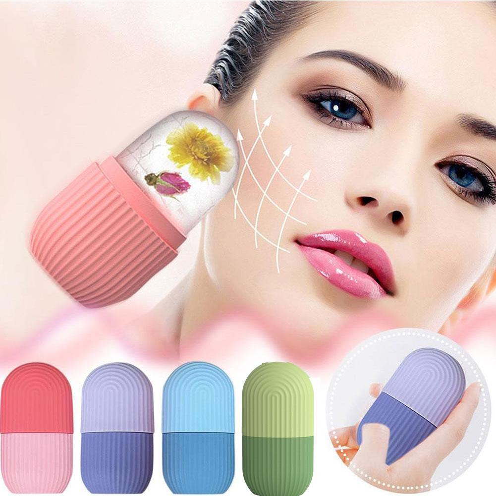 Cooling Silicone Ice Cube Face Massager for Puffiness & Wrinkles - Skin Tightening & Soothing Facial Treatment at Home or Spa