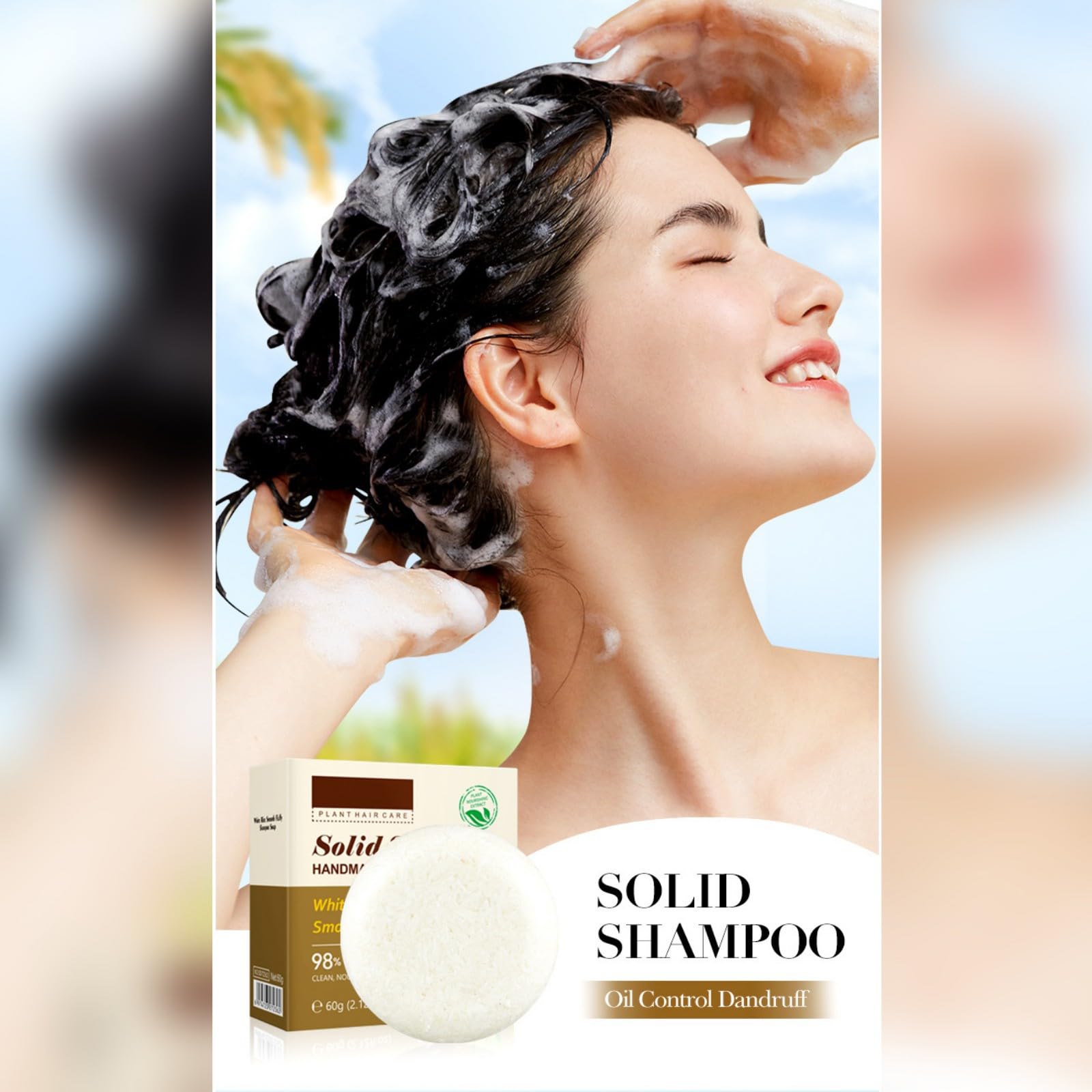 **Organic Rice Water Shampoo Bar for Hair Growth - All Natural Solid Shampoo with Deep Cleansing, Hydration & Moisture for Dry, Dull Hair - Strengthens & Nourishes Hair (2.12oz, Pack of 2) - Perfect for Travel, Gym & Eco-Friendly Hair Care**
