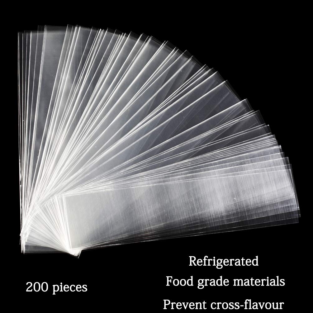 Funnyard 200 Pcs 2.4x10 Inch Clear OPP Pretzel Bags with 4