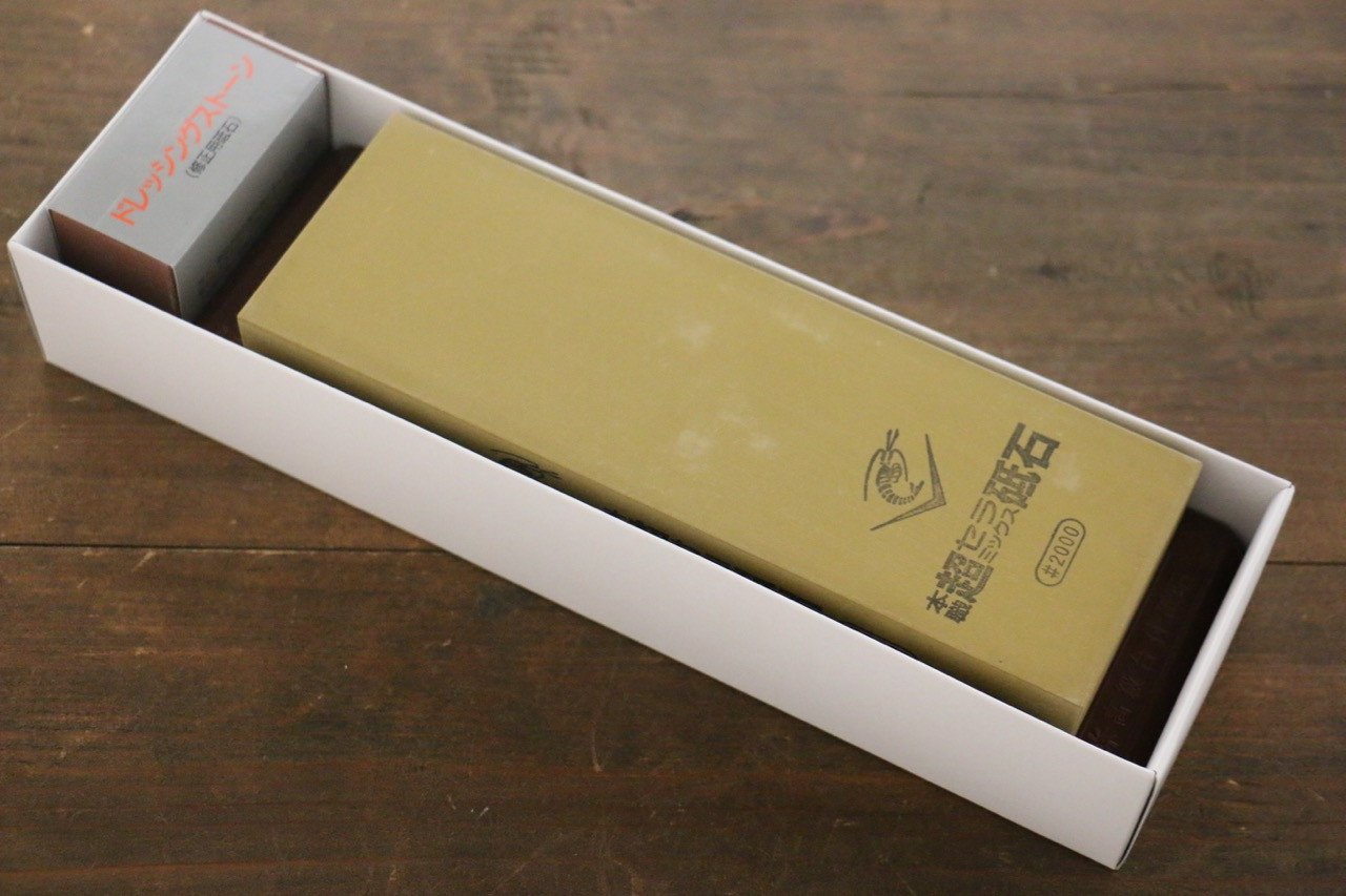 Naniwa Ceramic Chorera #2000 Fine Sharpening Stone with Plastic Base - Perfect for Kitchen Knives, Scissors & Woodworking Tools