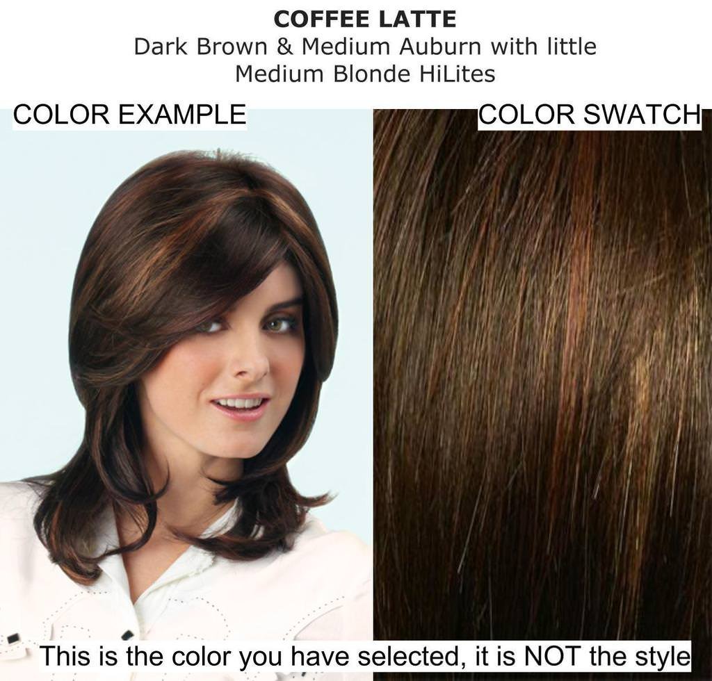 Rene Paris Lizzy Wig Bundle - 3 Piece Set with Christy's Wigs Q&A Booklet & Wide Tooth Comb in Coffee Latte - Perfect for Cosplay, Costume Parties & Hair Styling
