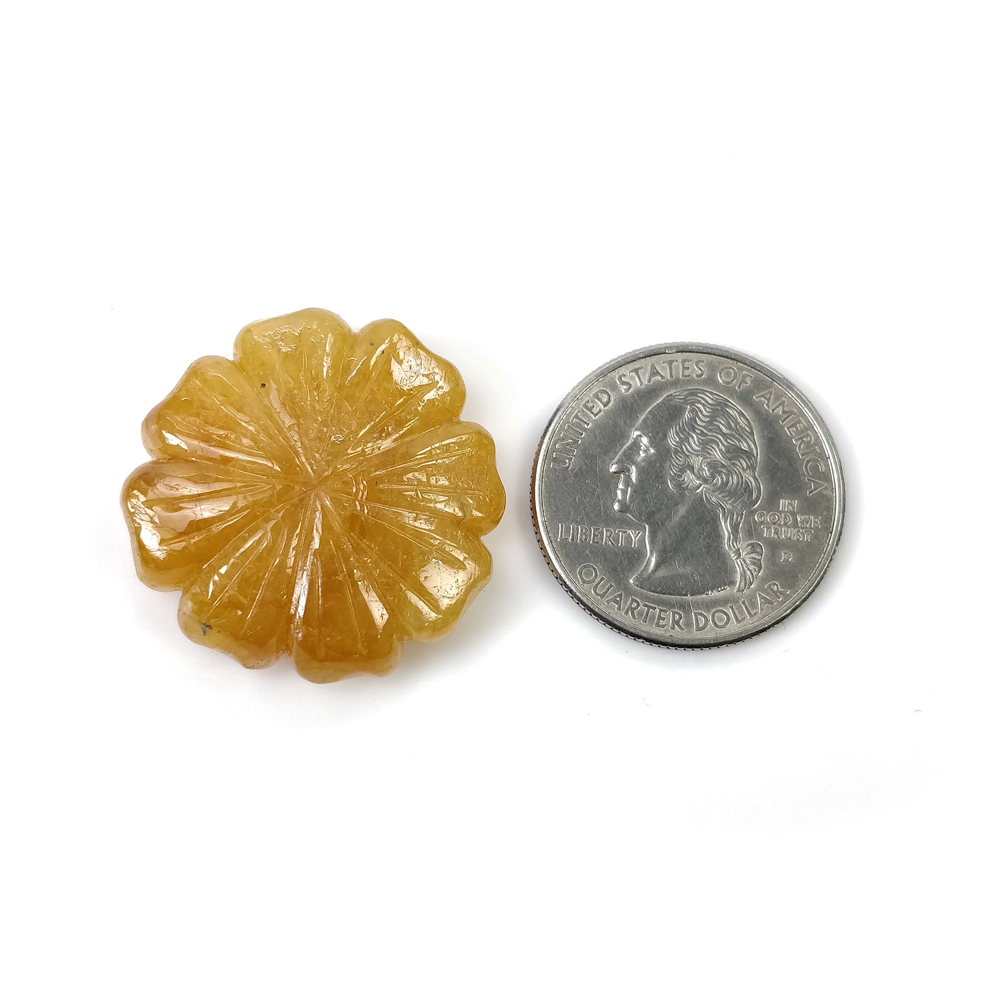 Natural Untreated Burmese Yellow Sapphire Gemstone Carving - 75.50cts, 38.5mm Unique Uneven Shape | Handcrafted Jewelry Making, Meditation Stone & Luxury Gift Idea