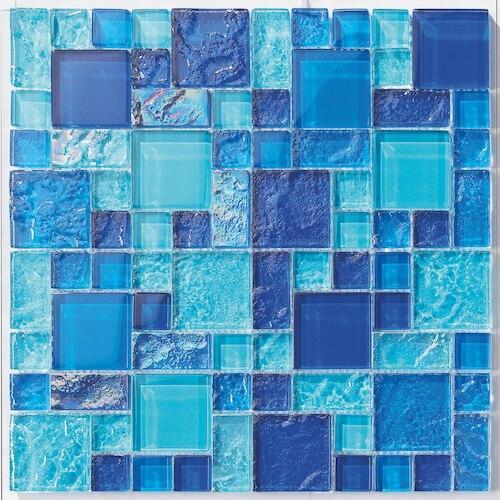 Vieques Blend Glass Pool Mosaic Tiles - Premium Waterproof Mosaic for Swimming Pools, Spas & Backyard Landscaping