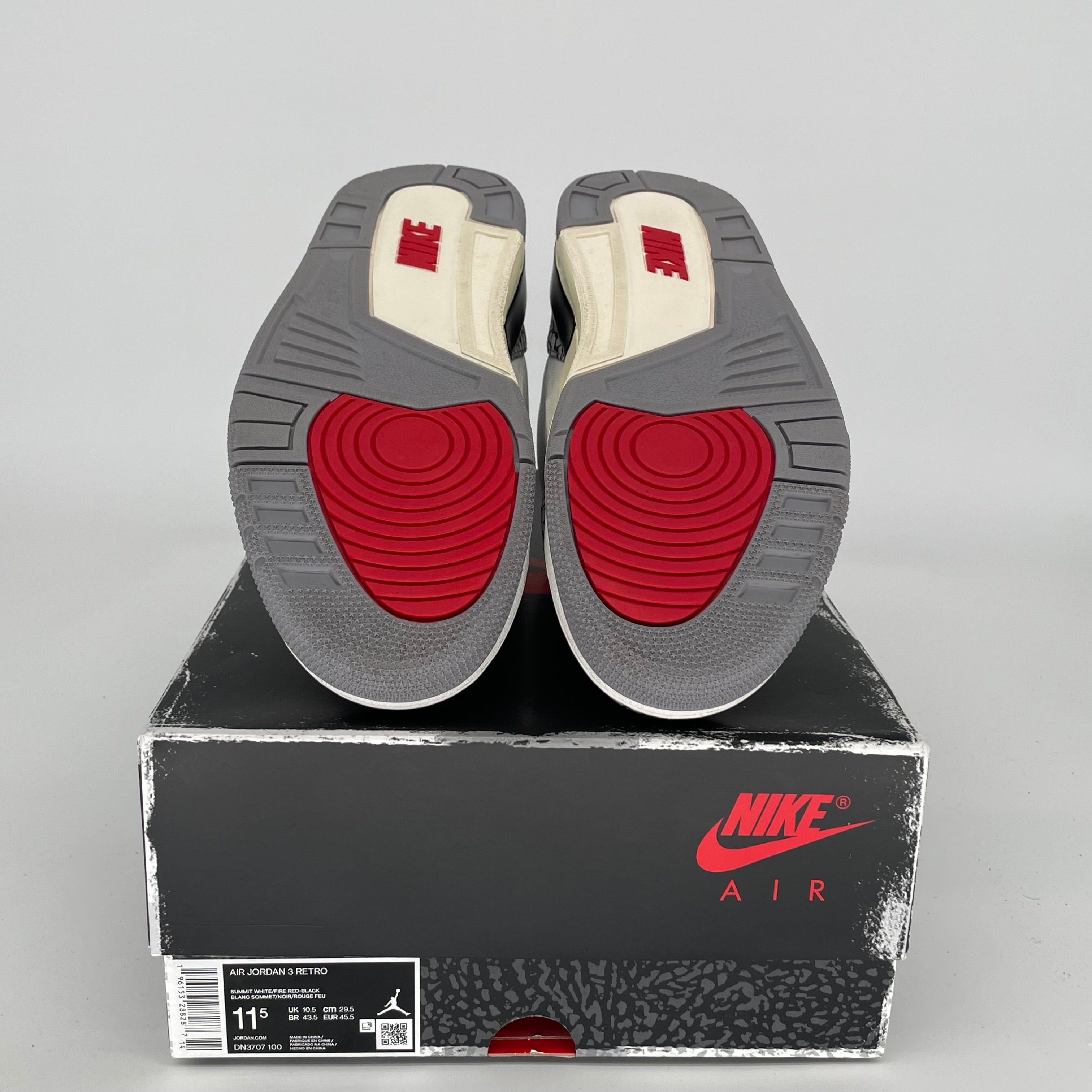 AIR JORDAN 3 White Cement Reimagined Retro Sneakers - Men's Size 11.5 (DN3707-100) - Authentic Basketball Shoes for Streetwear & Casual Outfits