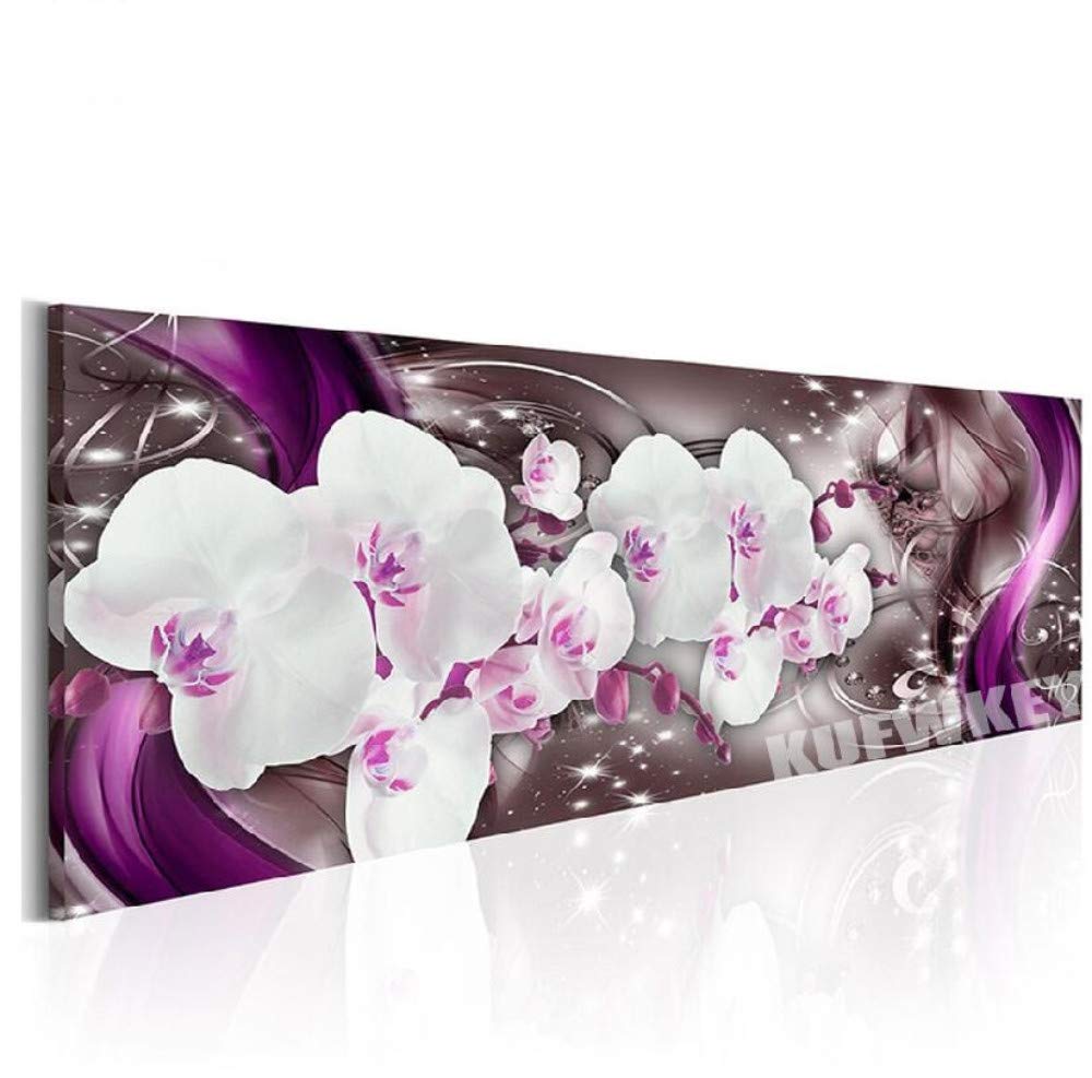 5D Diamond Painting Kit - Large Orchid Flower DIY Cross Stitch Art (80x220cm) with Round Drills | Wall Decor, Home Craft Project, Relaxing Hobby Activity | Perfect for Living Room, Bedroom & Gift Giving