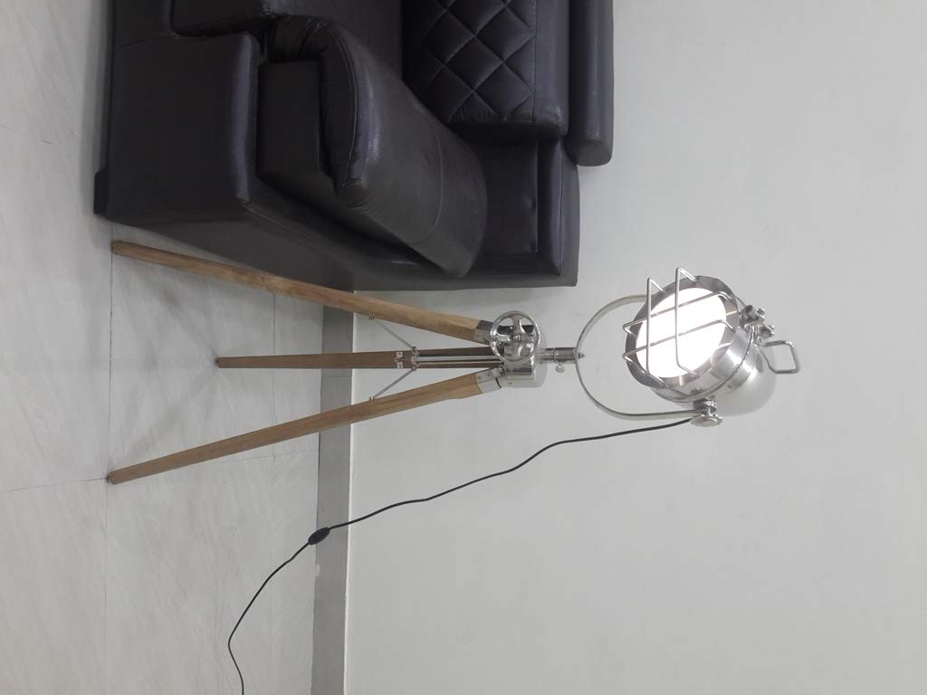 THOR INSTRUMENTS Nautical Tripod Floor Lamp - Vintage Rustic Bedroom Decor, Adjustable Searchlight for Living Room, Office & Gift Ideas