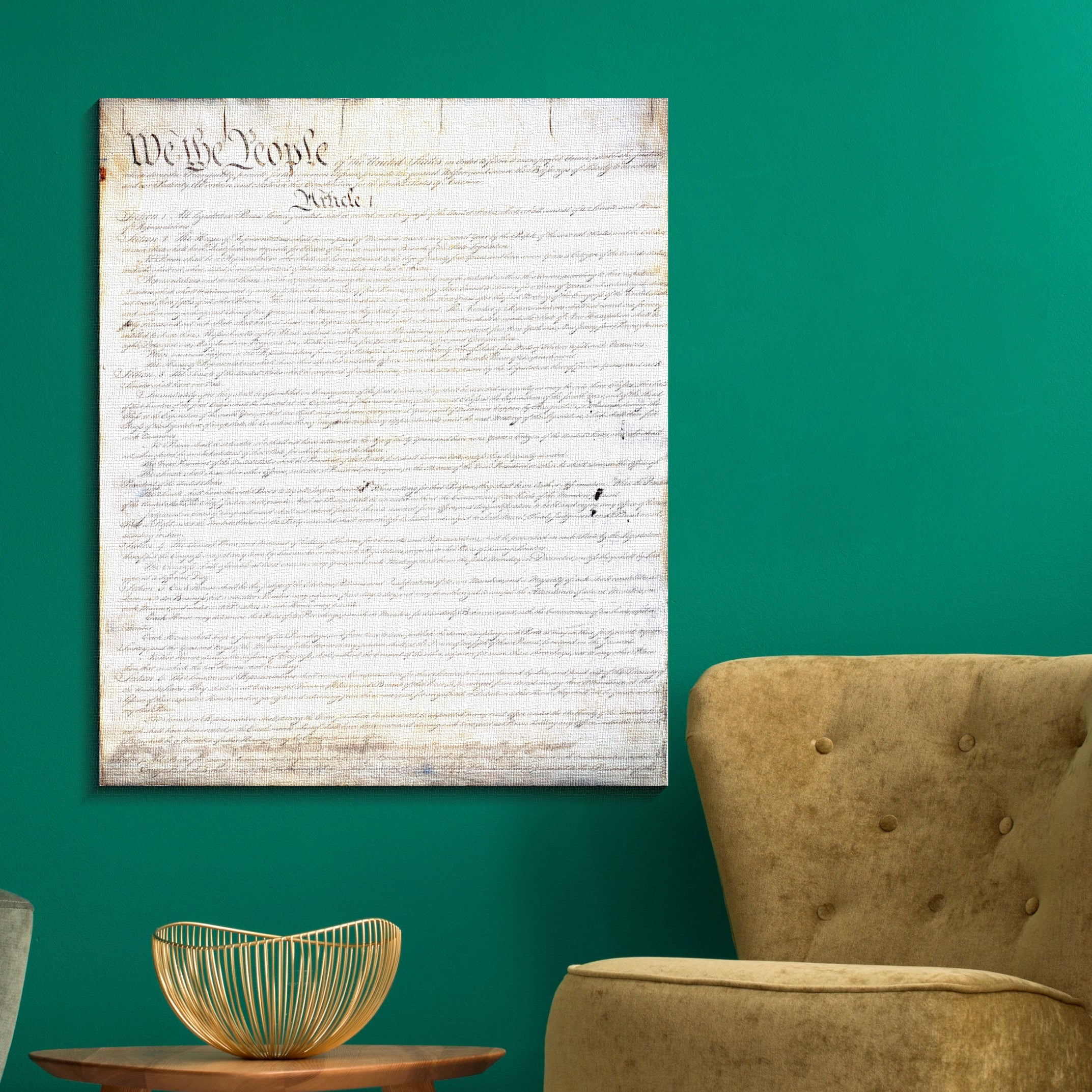 U.S. Constitution Canvas Print - Historical Document Artwork for Home & Office Decor | Perfect for Classrooms, Libraries & Patriotic Displays