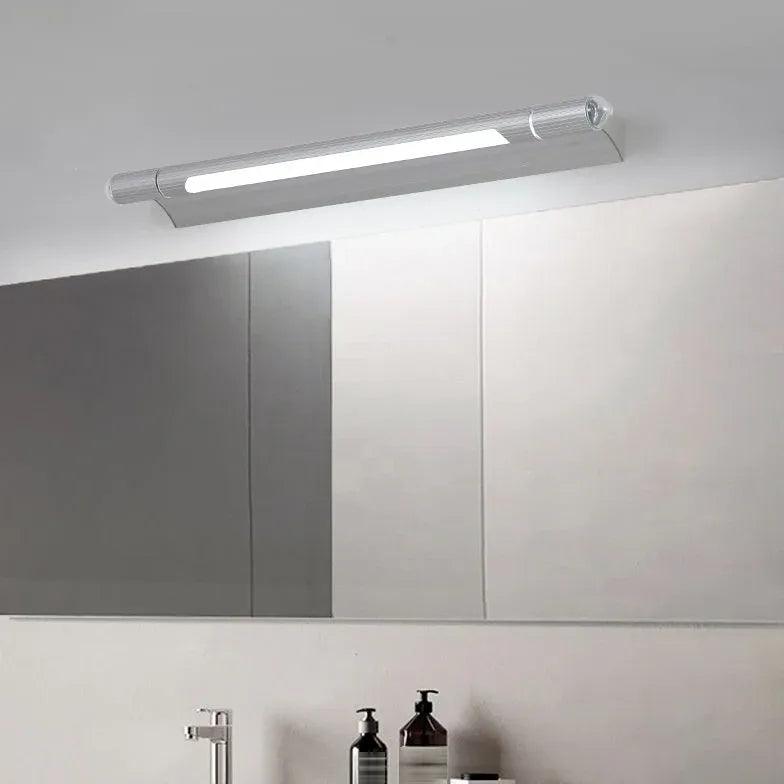 Silver LED Tube Lights for Bathroom Mirror - Modern Vanity Lighting for Makeup, Shaving & Grooming - Energy Efficient Waterproof Bathroom Decor