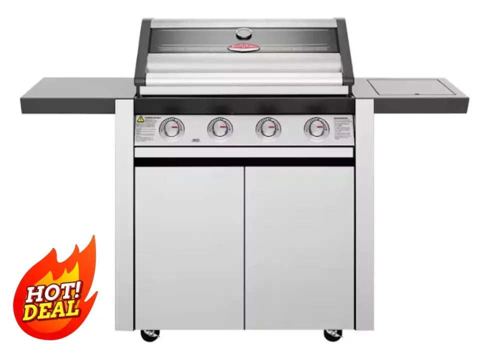 Beef Eater BMG1641SA 1600 Series 4-Burner Gas Grill with Side Burner & Rolling Cart - BBG1640SA / BTR1641SA - Perfect for Backyard BBQs, Outdoor Cooking & Tailgating Parties